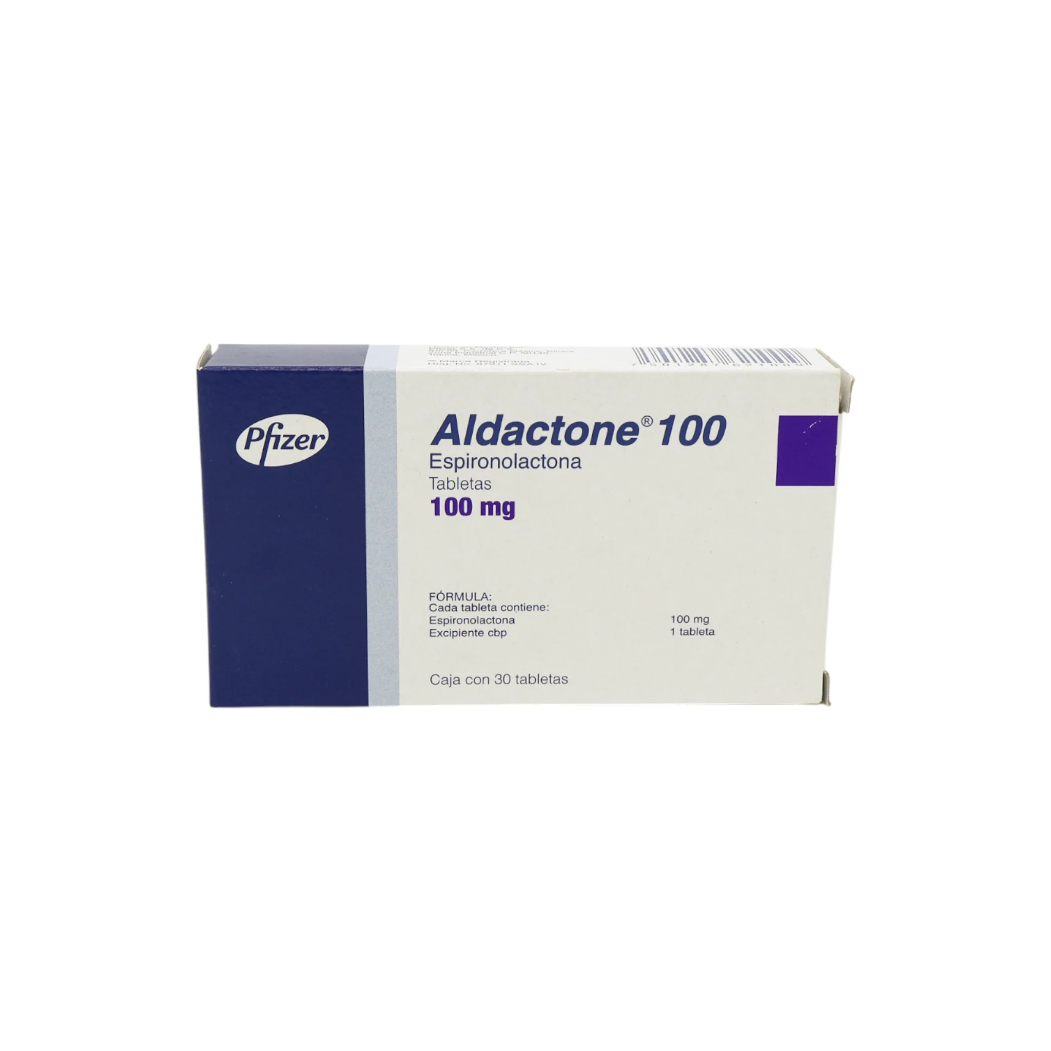Aldactone Espironolactona 100 mg, 30 tabletas