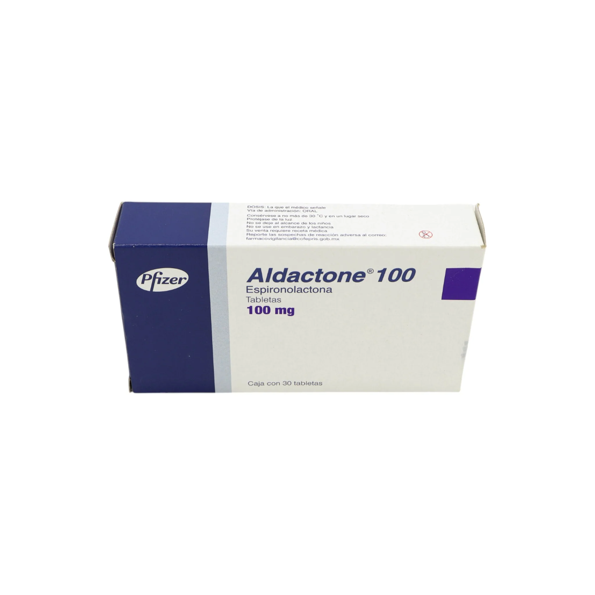 Aldactone Espironolactona 100 mg, 30 tabletas - Image 3