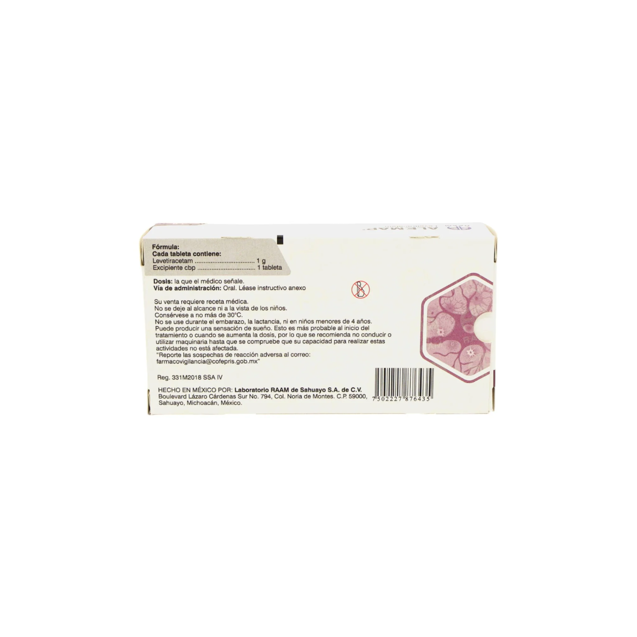Alemap Levetiracetam 1 g, 30 tabletas - Image 4