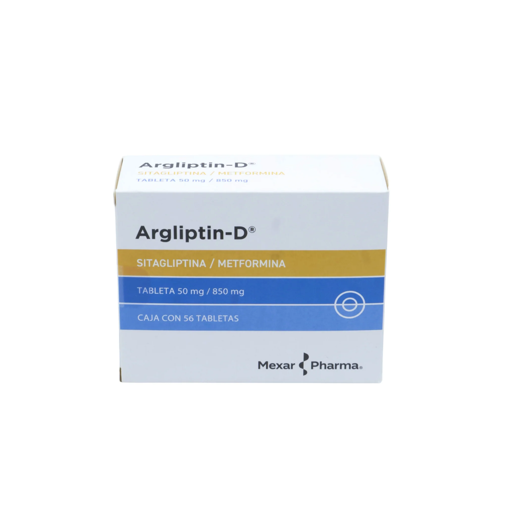 Argliptin-D Sitagliptina/Metformina 50 mg / 850 mg, Caja con 56 tabletas - Image 3