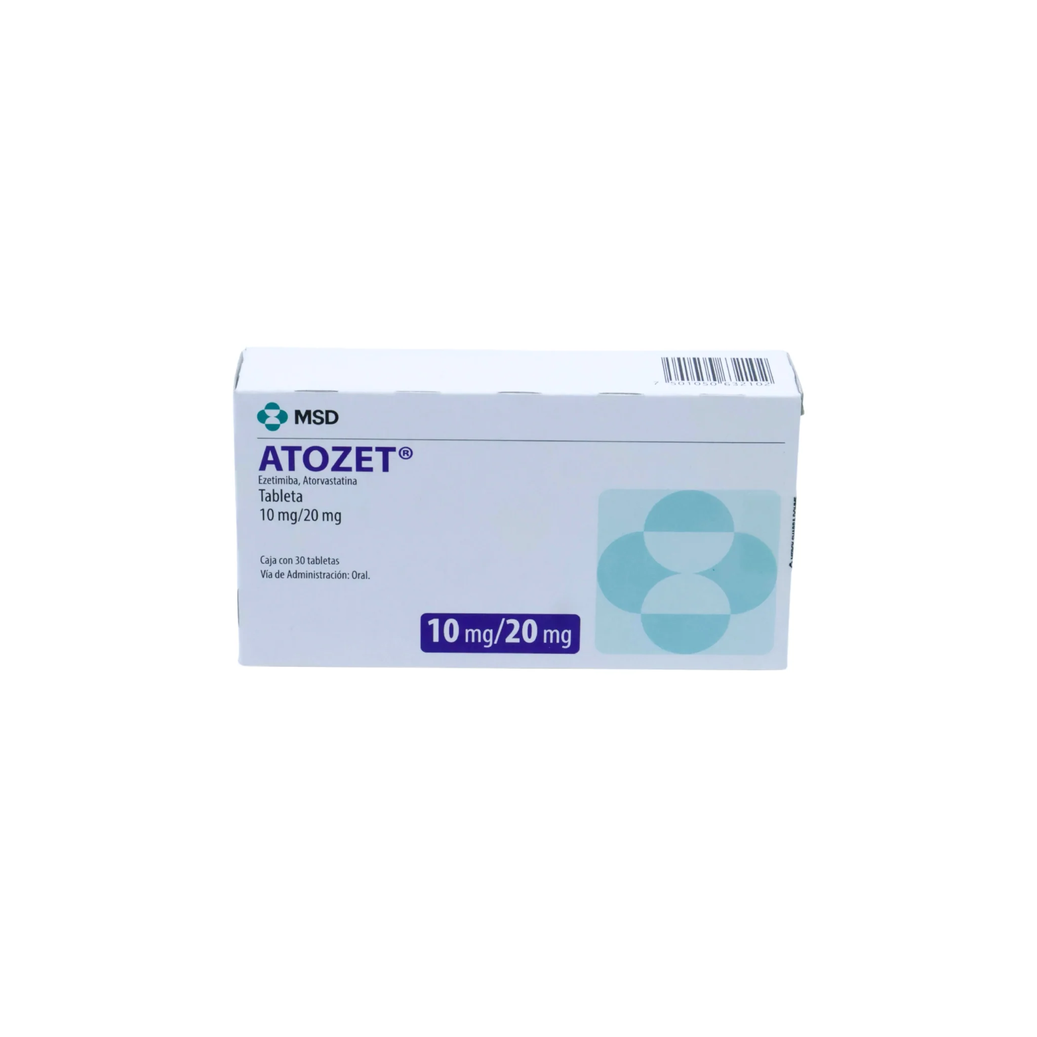 Atozet Ezetimiba/Atorvastatina 10 mg / 20 mg, Caja con 30 tabletas - Image 3