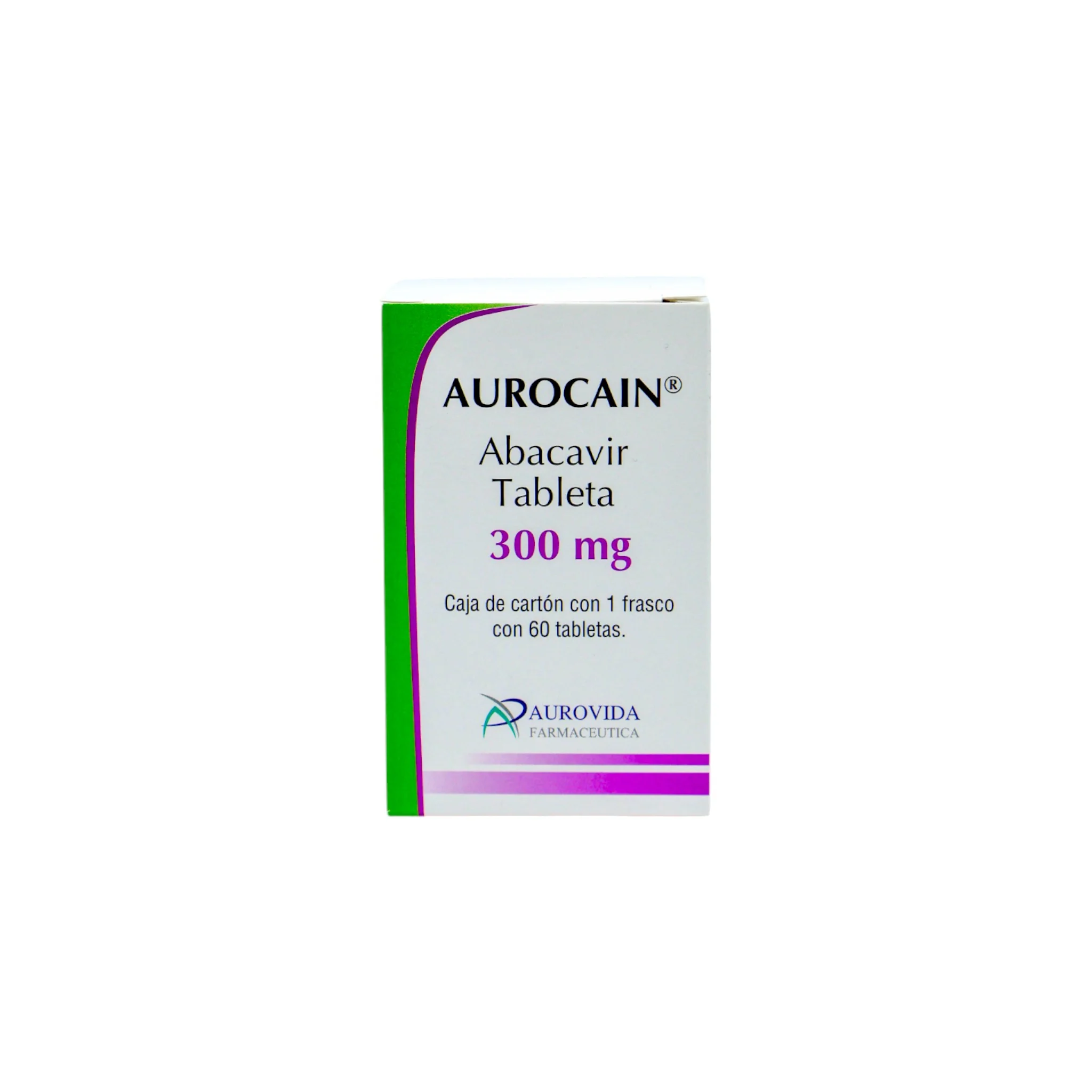 Aurocain Abacavir 300 mg, 60 Tabletas