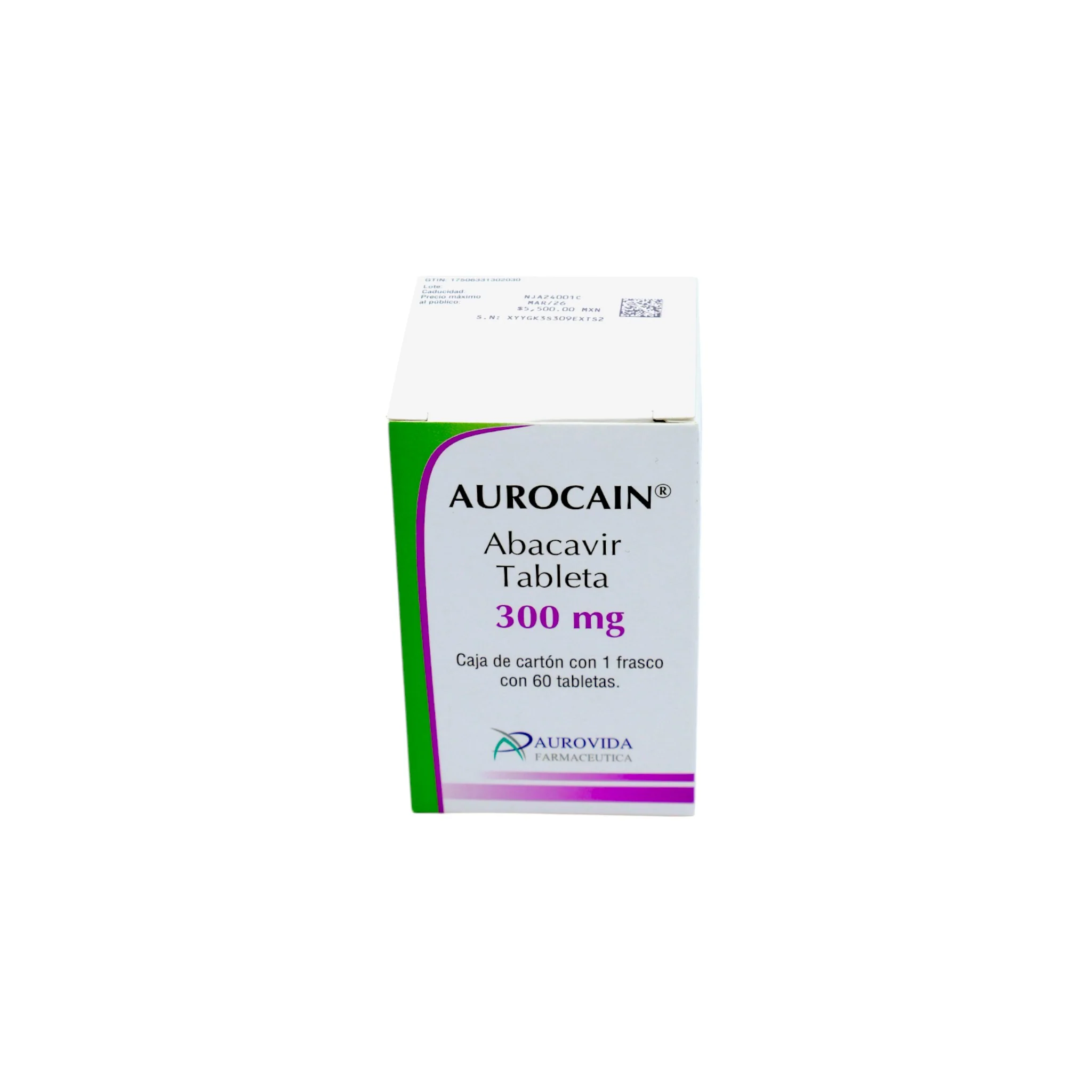 Aurocain Abacavir 300 mg, 60 Tabletas - Image 3