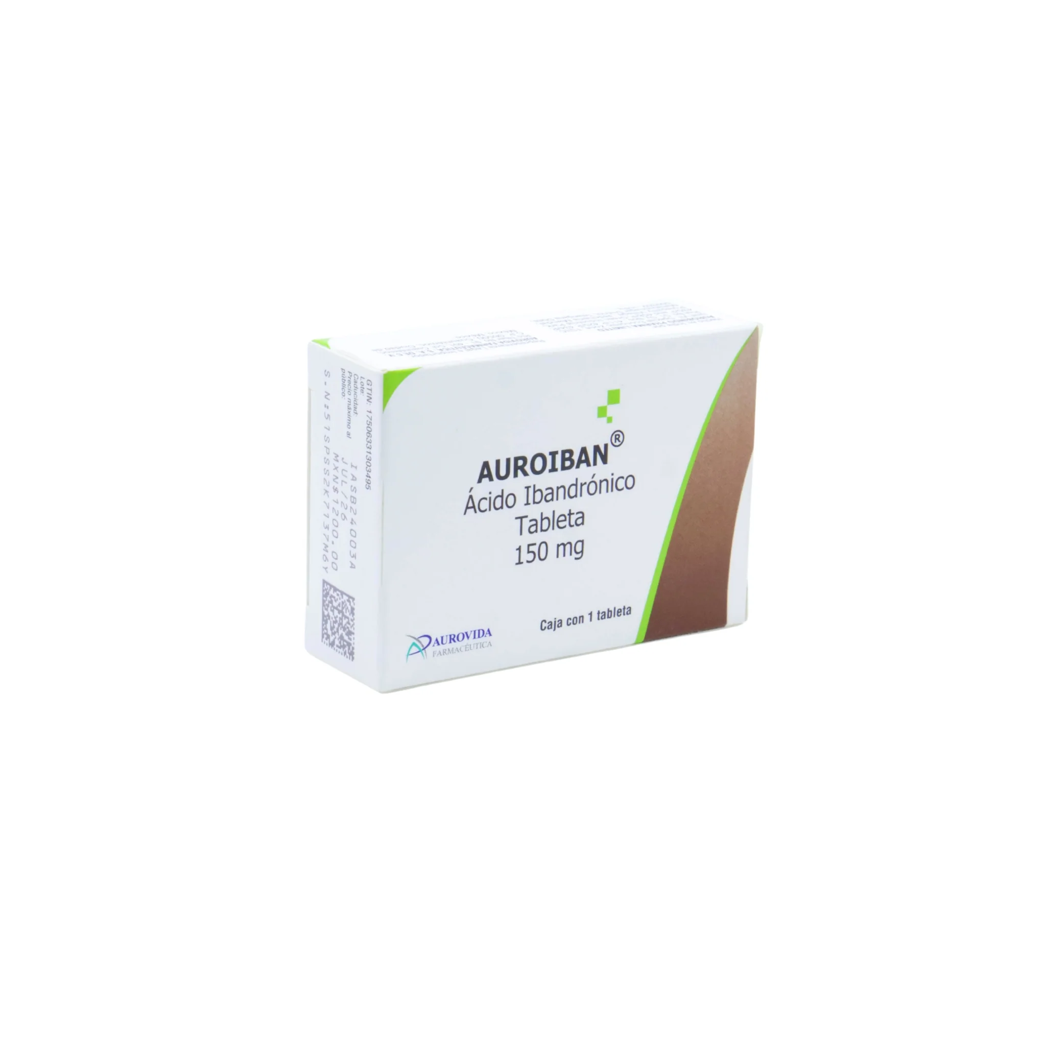 Aurobain Ácido Ibandrónico 150 mg, 1 Tableta - Image 2