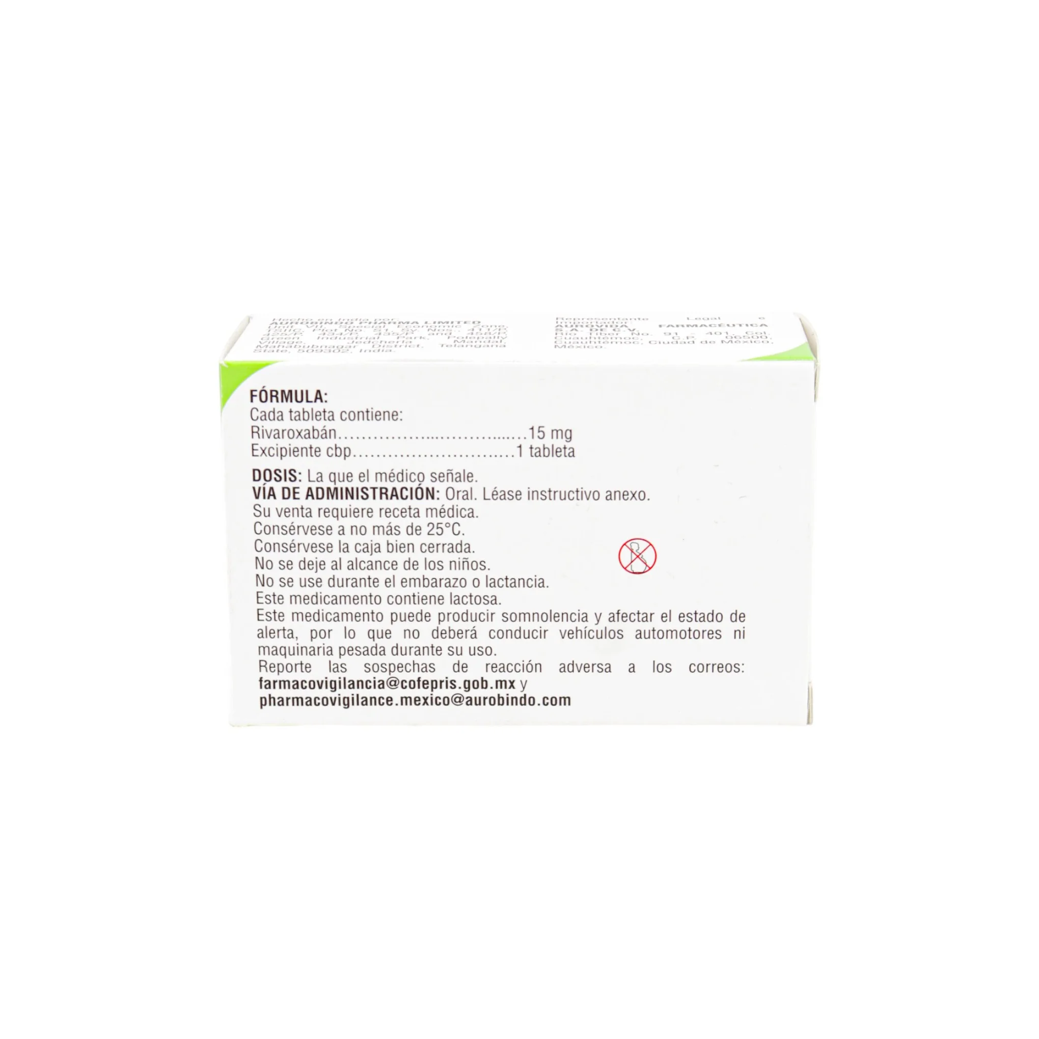 Auxolto Rivaroxabán 15 mg, Caja con 28 tabletas - Image 4