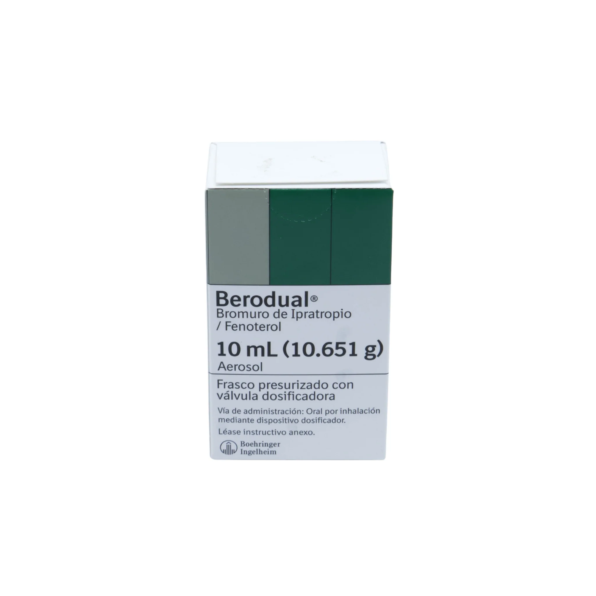 Berodual Bromuro de Ipratropio/Fenoterol 10 mL (10.651 g), Frasco presurizado con válvula dosificadora - Image 3