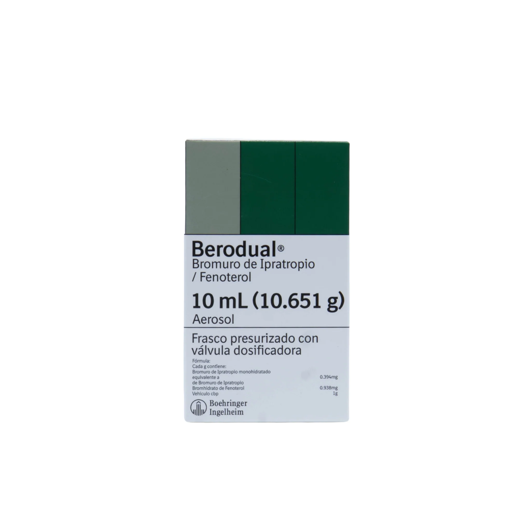 Berodual Bromuro de Ipratropio/Fenoterol 10 mL (10.651 g), Frasco presurizado con válvula dosificadora - Image 4