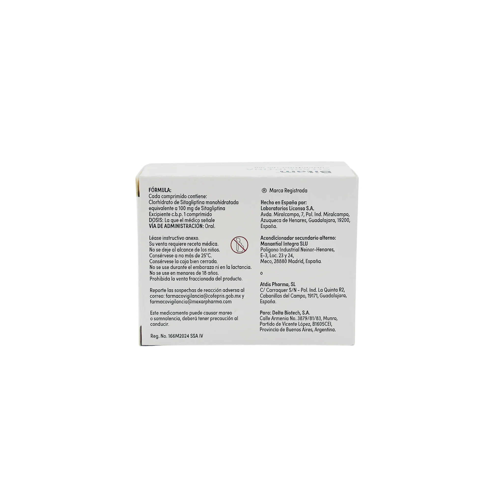 Bitam 100 mg Sitagliptina Caja con 28 Comprimidos - Image 4