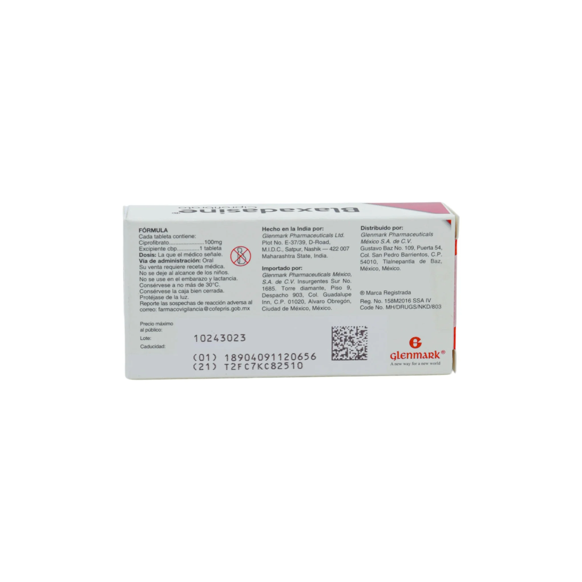 Blaxadasine Ciprofibrato 100 mg, 30 tabletas - Image 4