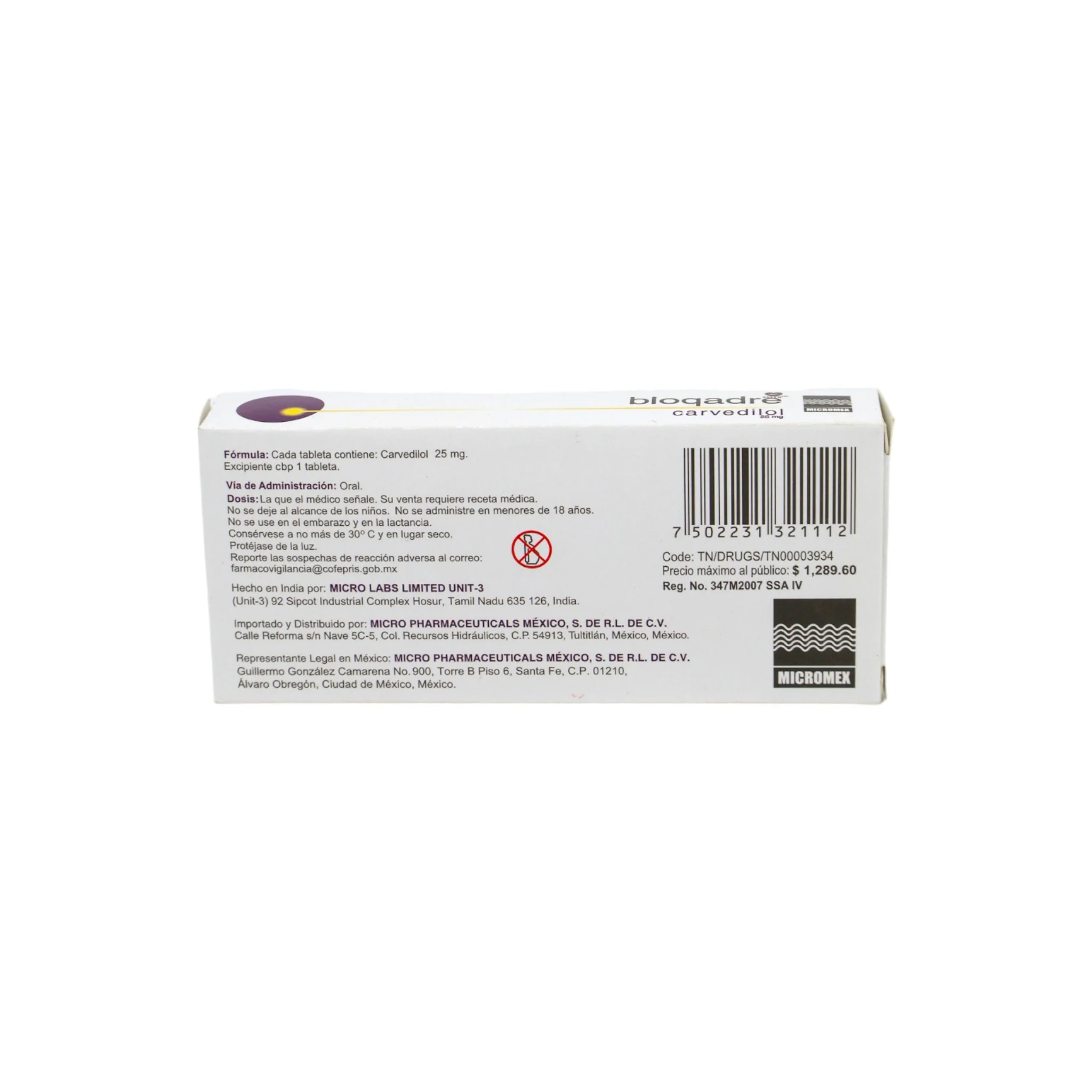 Bloqadre 25 mg Caja con 28 Tabletas - Image 4