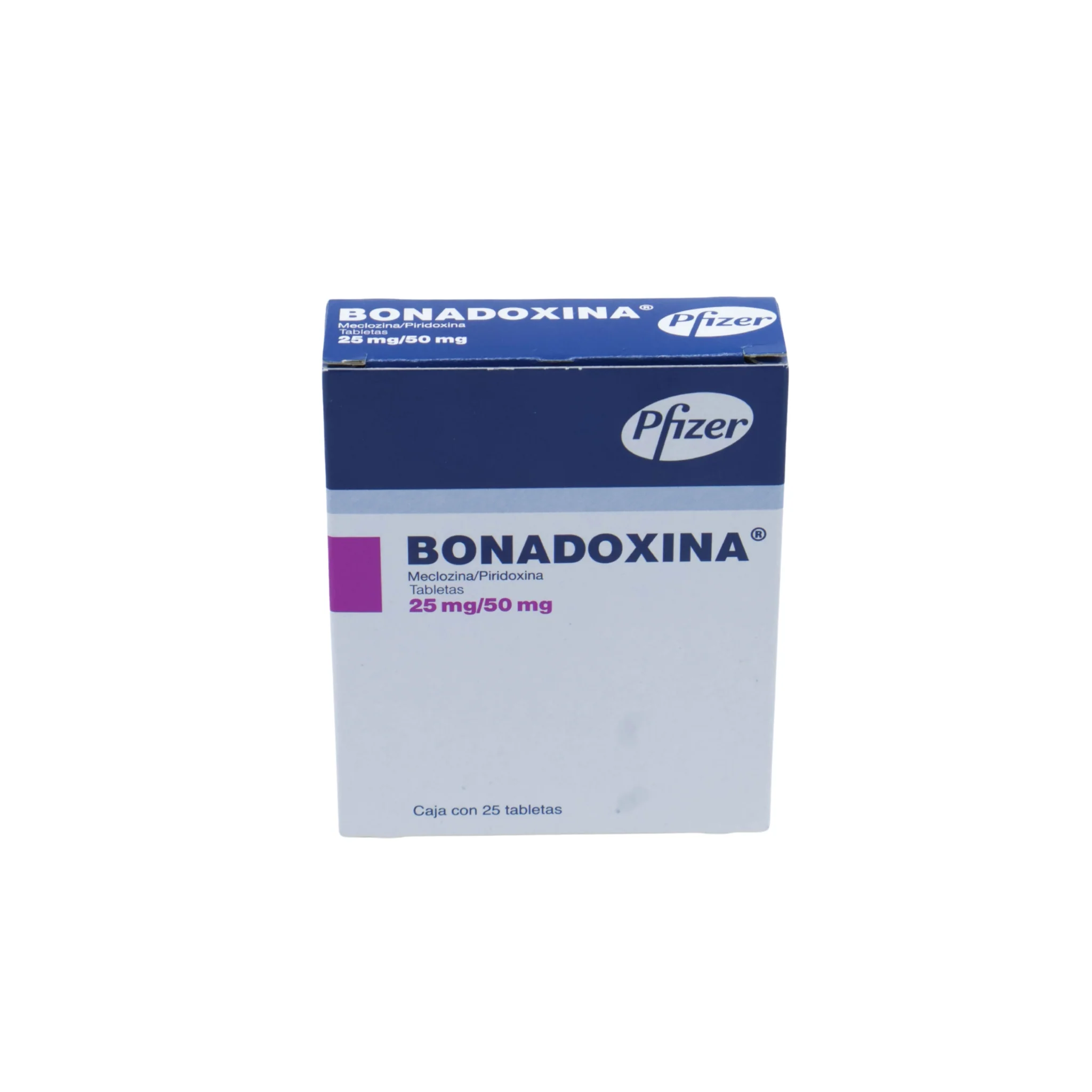 Bonadoxina Meclozina/Piridoxina 25 mg / 50 mg, Caja con 25 tabletas - Image 3