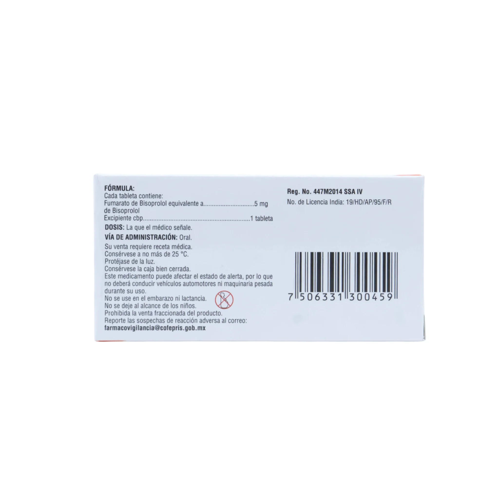Caurodol Bisoprolol 5 mg, Caja con 30 tabletas - Image 4