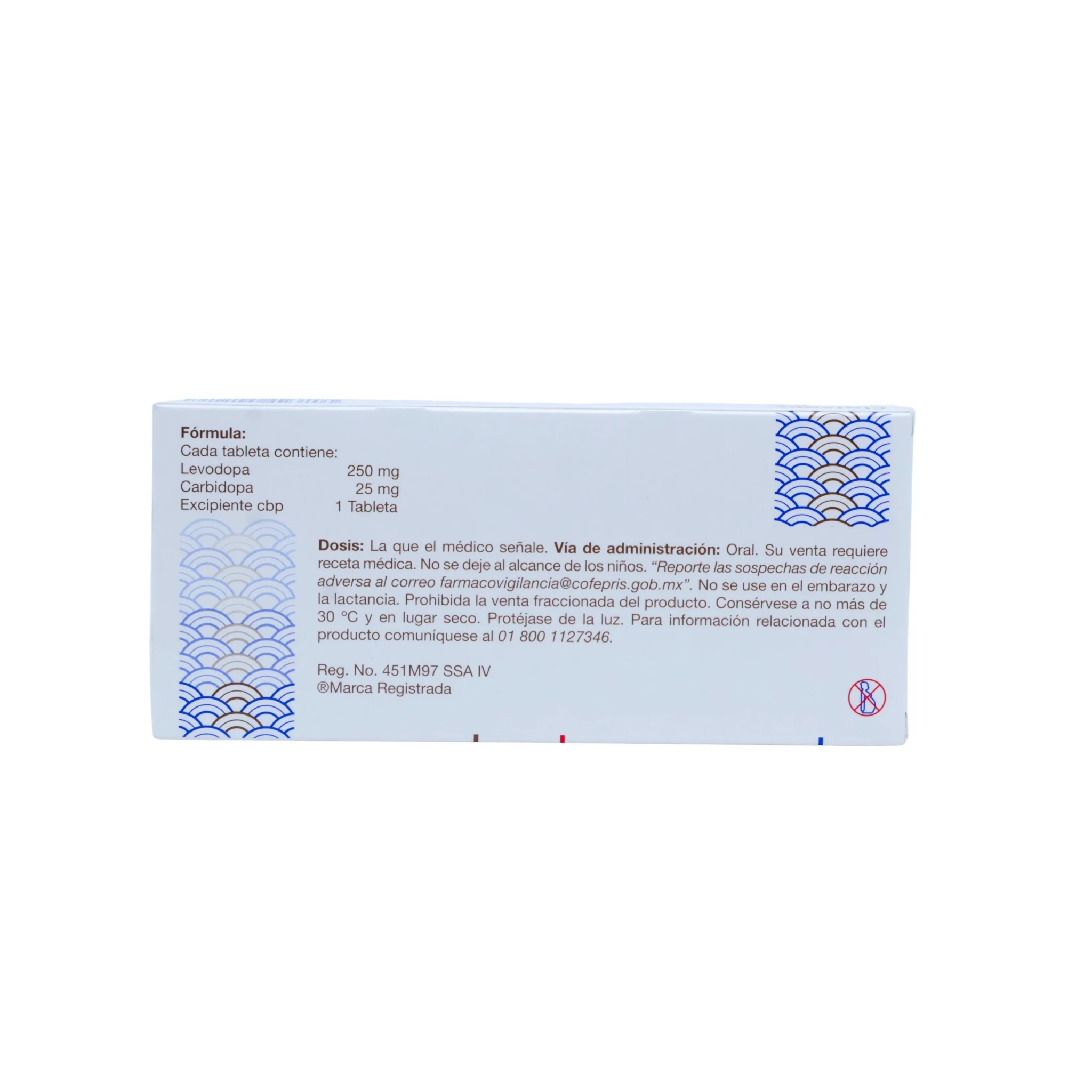 Cloisone 250 mg / 25 mg Caja C/ 30 tabletas Levodopa - Image 4