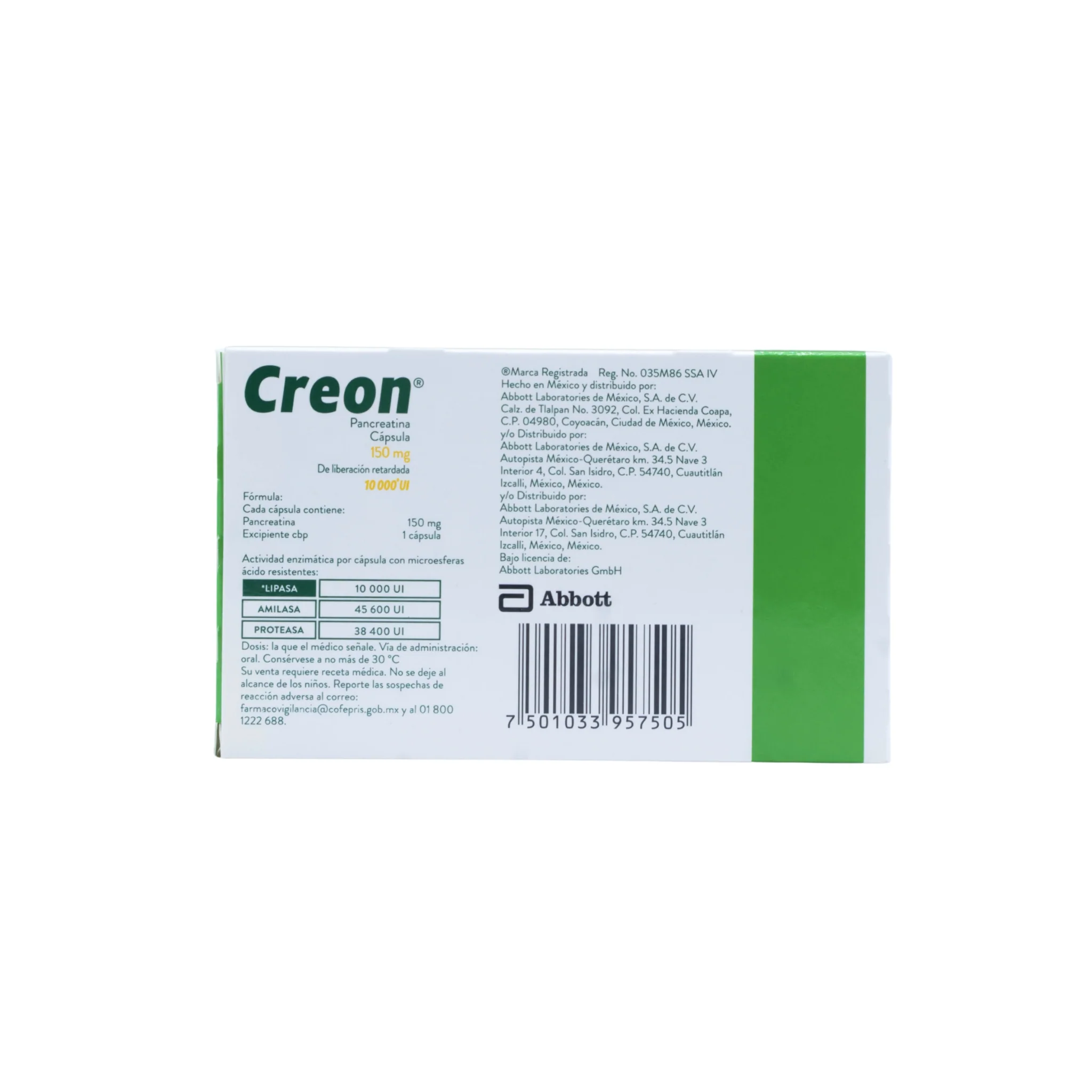 Creon Pancreatina 150 mg, Caja con 50 cápsulas - Image 4