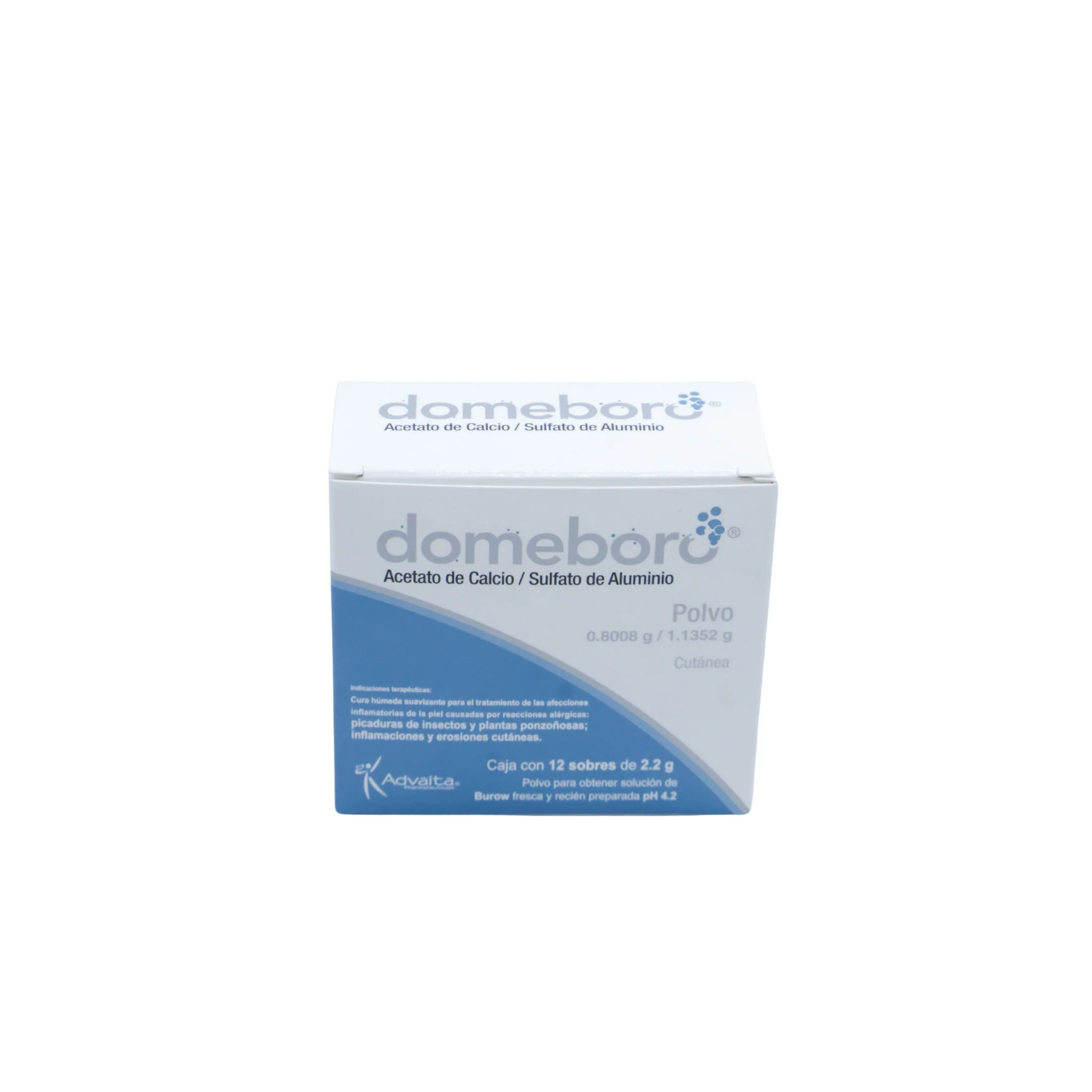 Domeboro Acetato de Calcio / Sulfato de Aluminio 0.8008 g / 1.1352 g, 12 Sobres de 2.2 g - Image 3