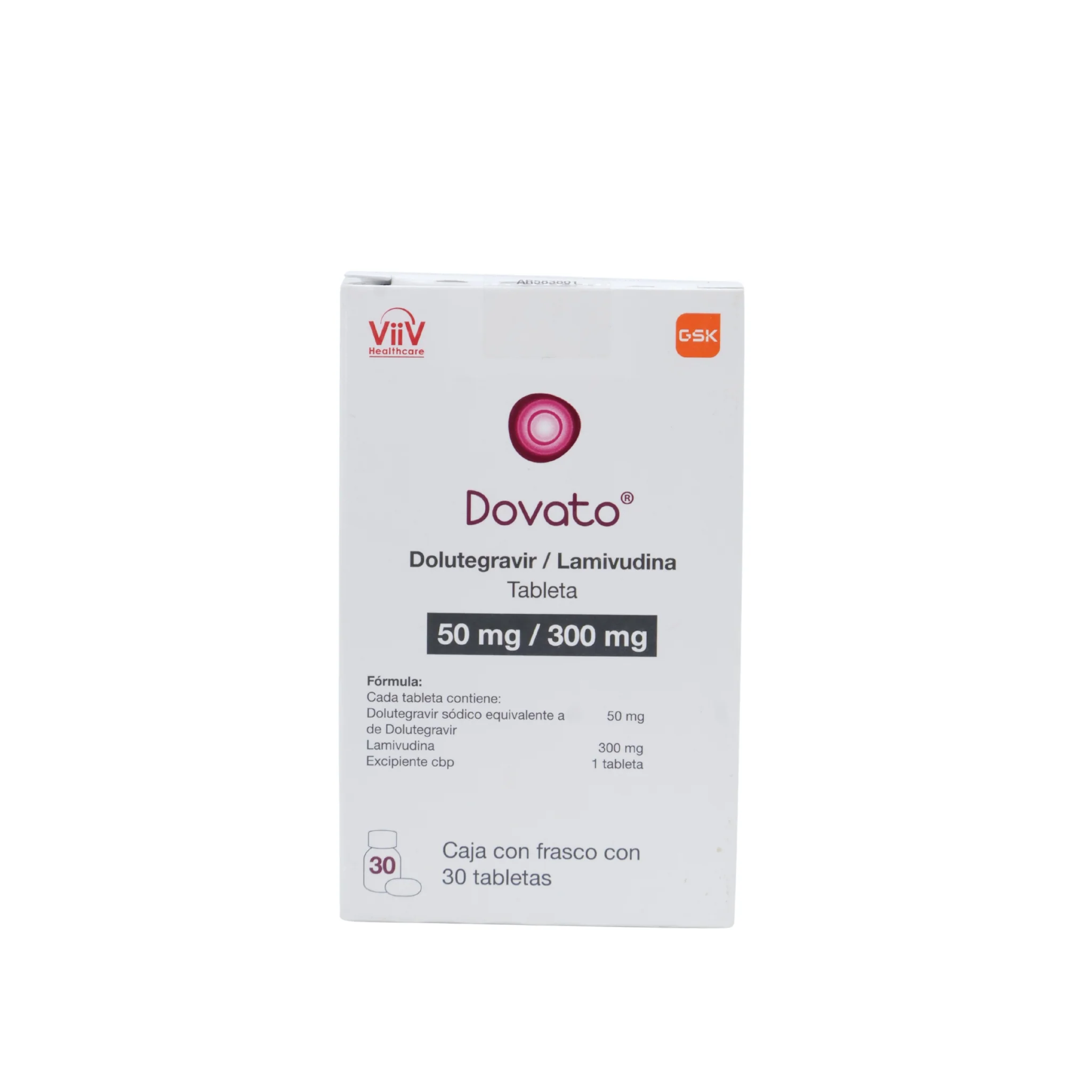 Dovato Dolutegravir / Lamivudina 50 mg / 300 mg, 30 Tabletas