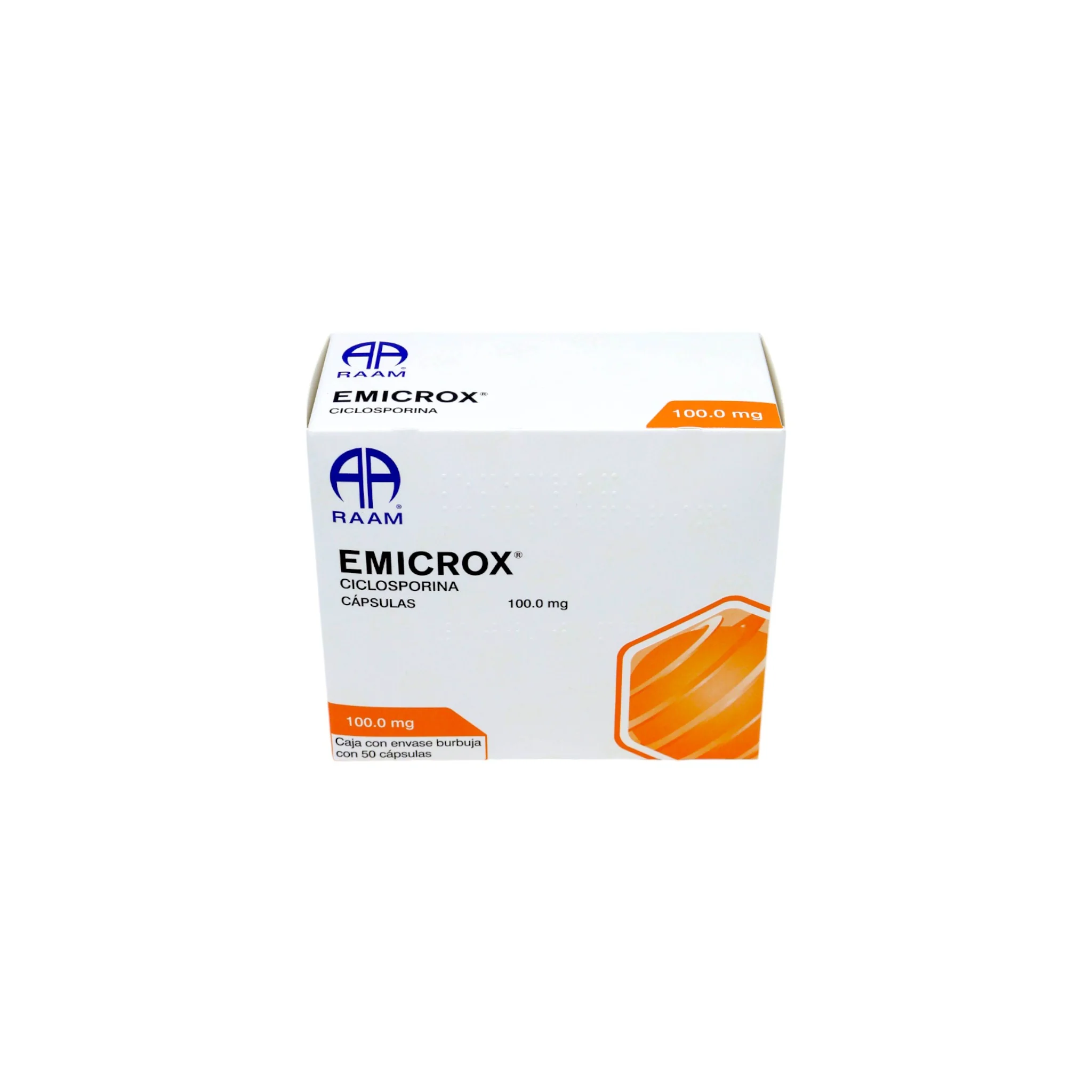 Emicrox Ciclosporina 100 mg, 50 Cápsulas - Image 3