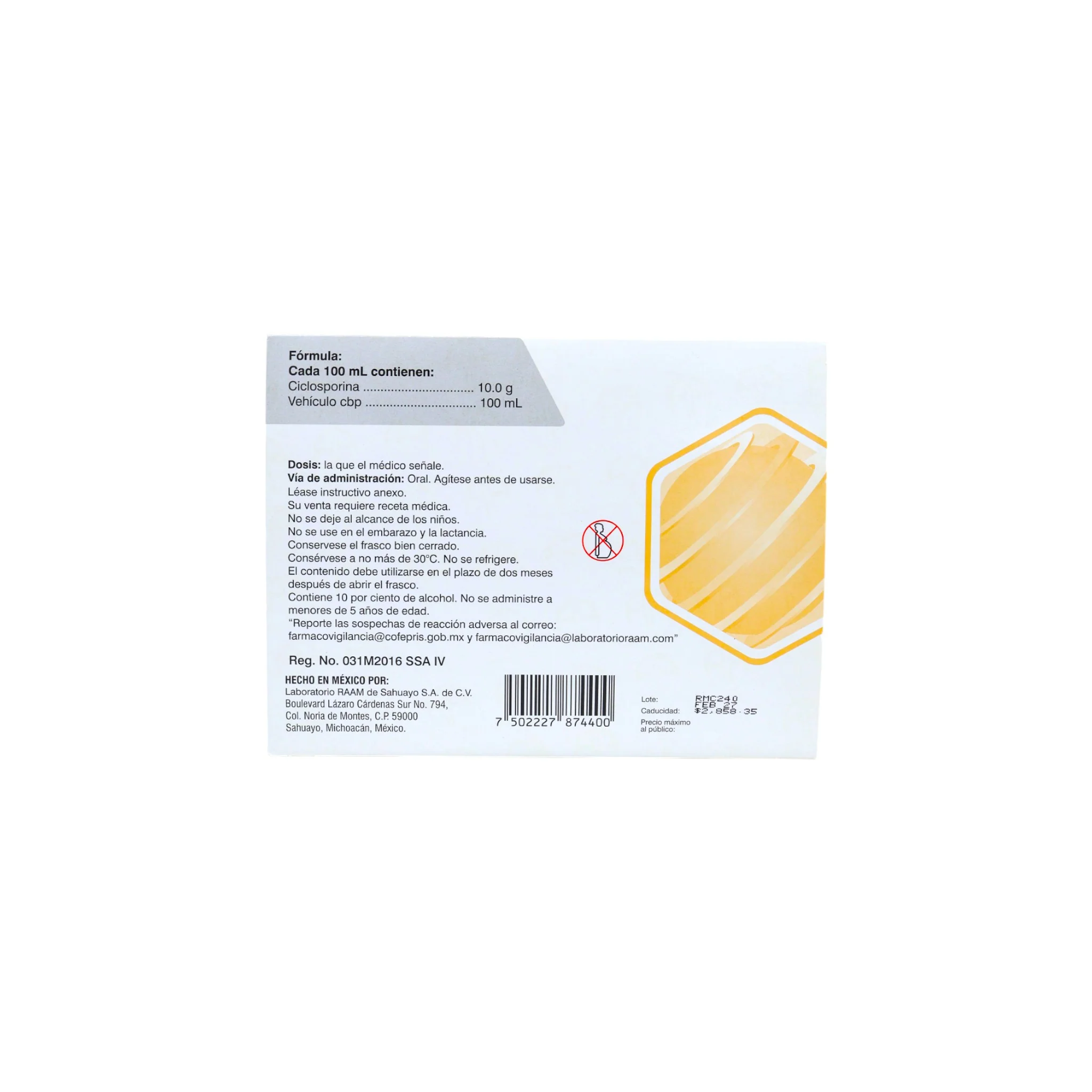 Emicrox Ciclosporina 100 mg/mL, Emulsión Frasco 50 mL - Image 4