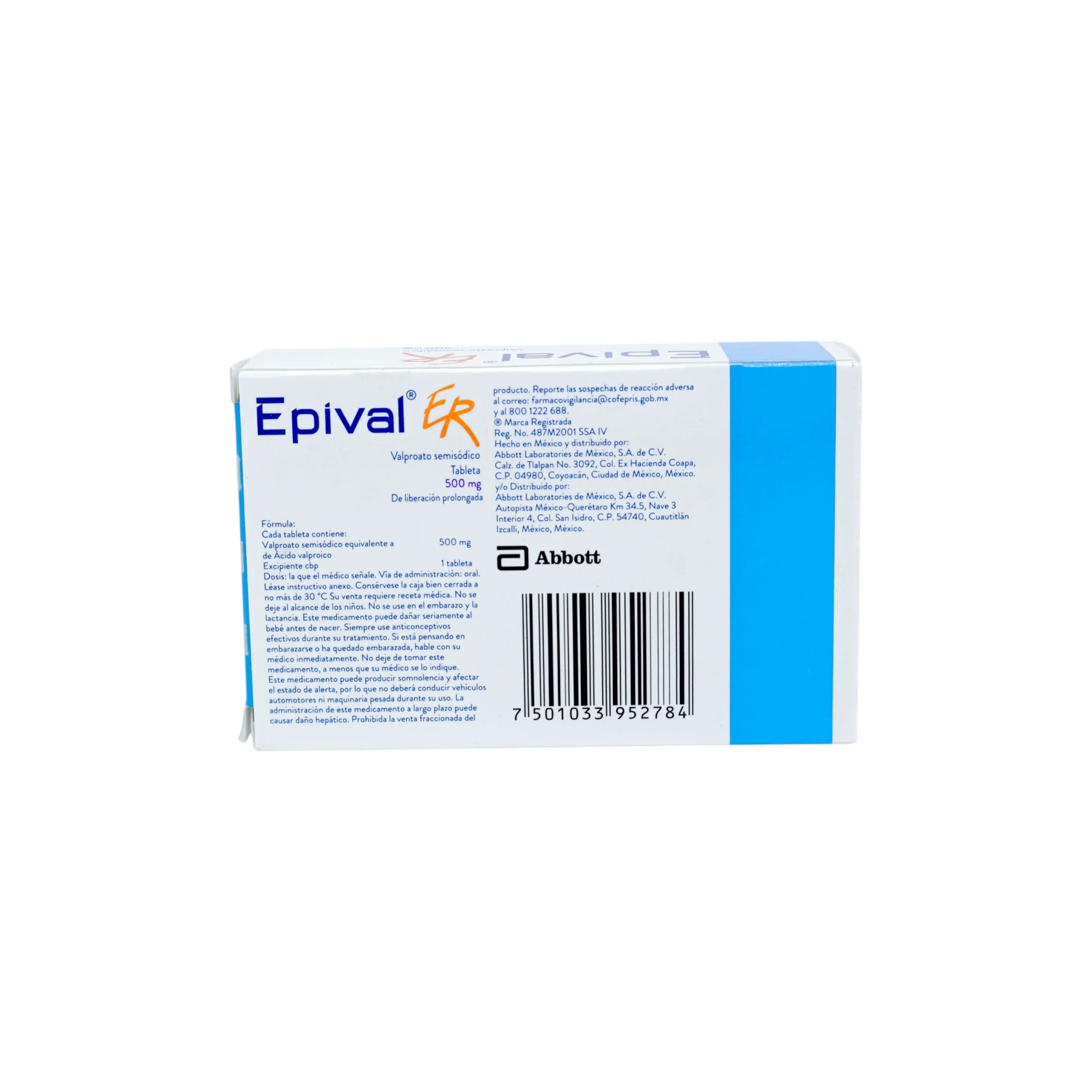 Epival ER Valproato semisódico 500 mg, 30 tabletas - Image 4