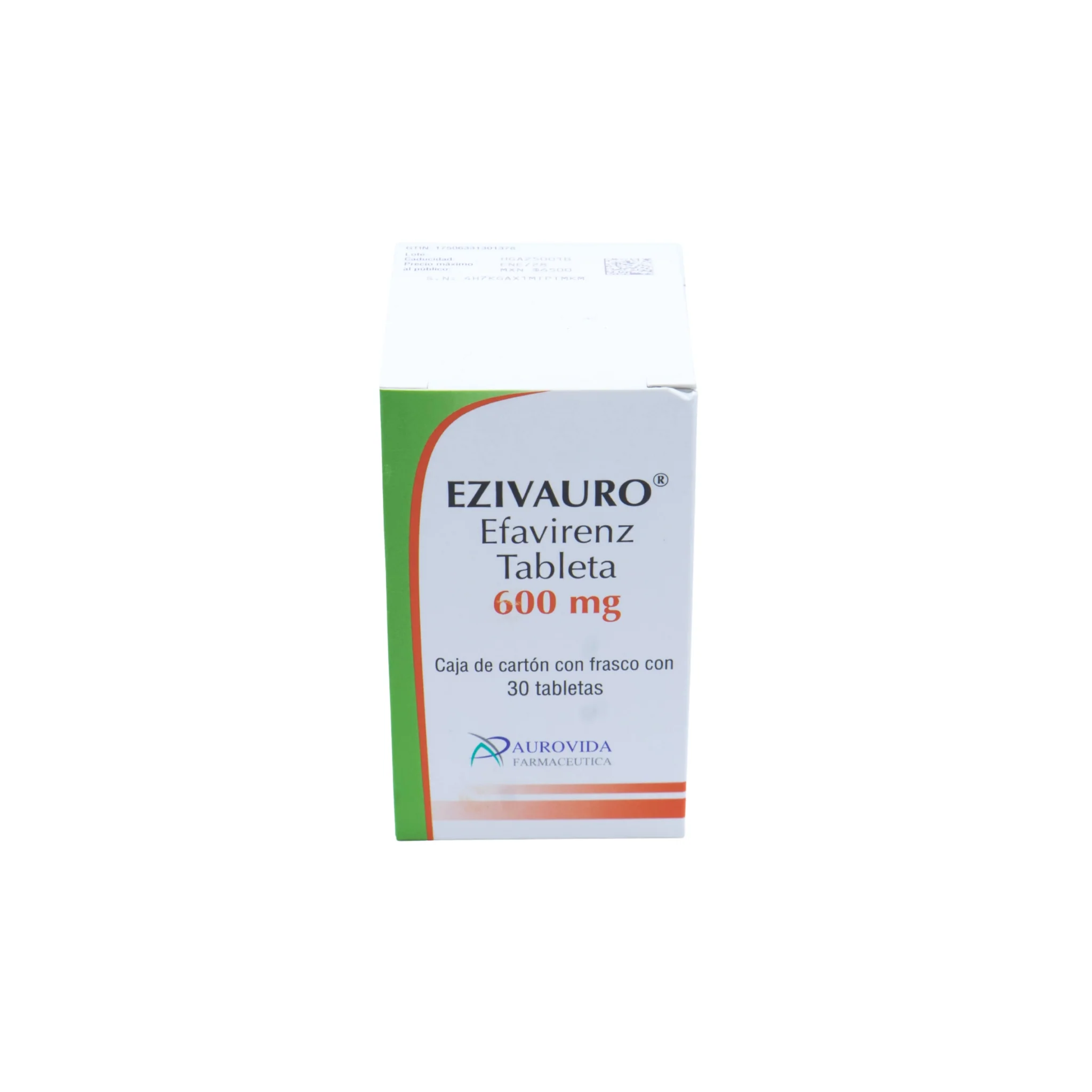 Ezivauro Efavirenz 600 mg, Caja de cartón con frasco con 30 tabletas - Image 2