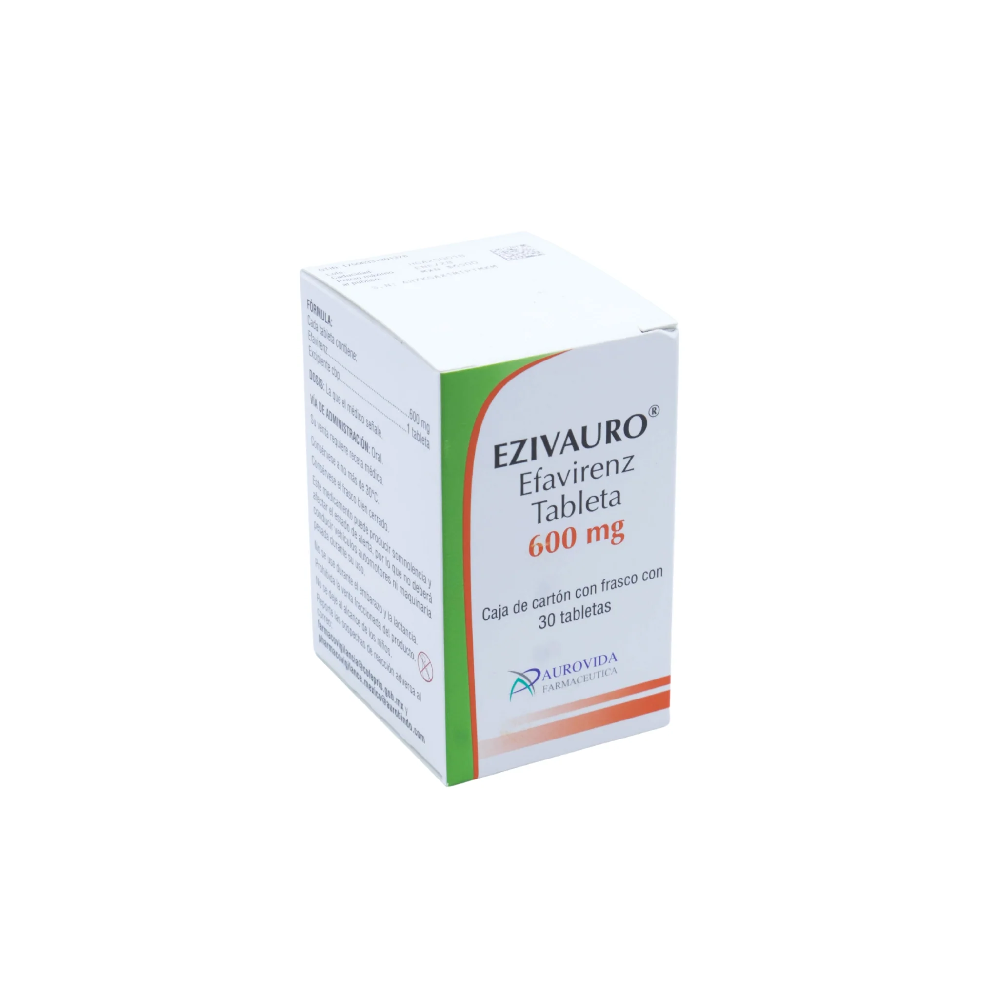 Ezivauro Efavirenz 600 mg, Caja de cartón con frasco con 30 tabletas - Image 3