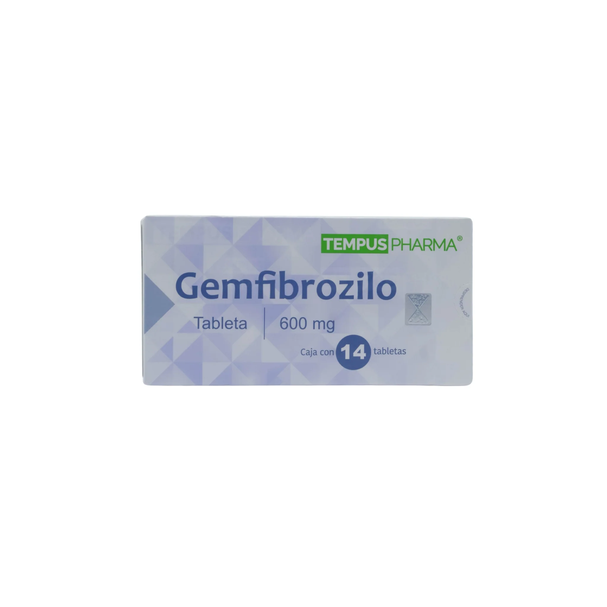 Gemfibrozilo 600 mg, Caja con 14 tabletas