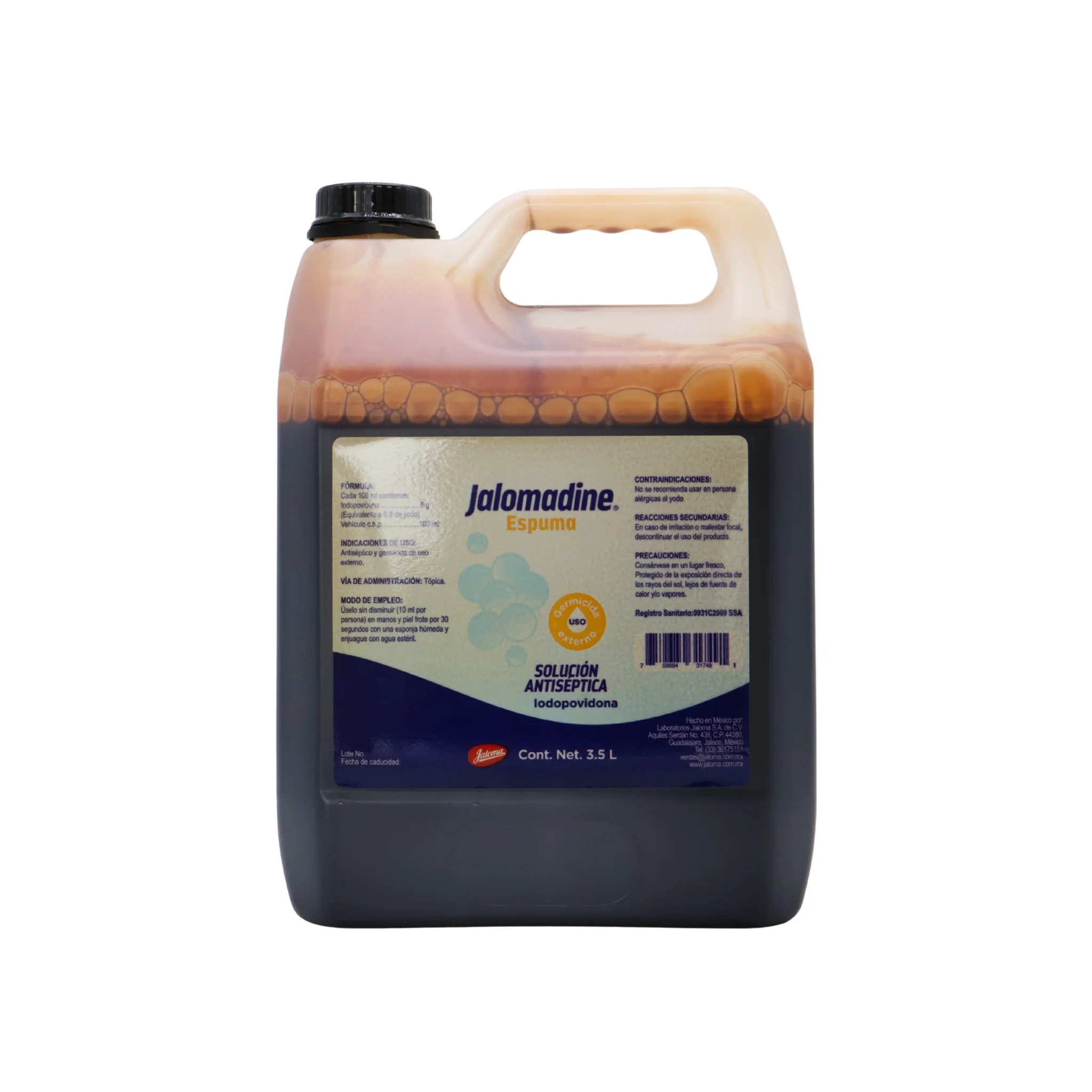 Jalomadine Espuma Yodopovidona Solución Antiséptica, 3.5 L