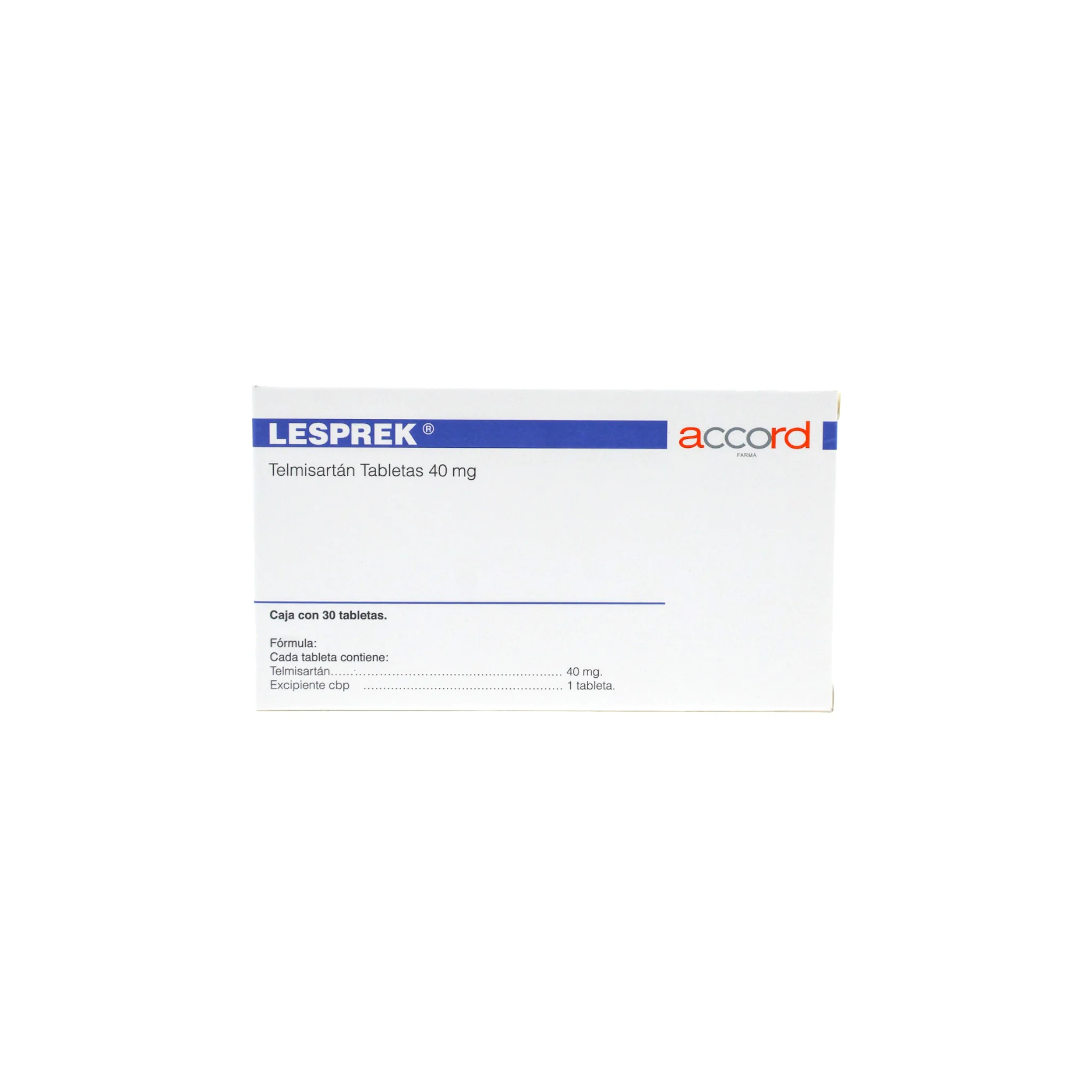 Lesprek Telmisartán 40 mg, 30 tabletas