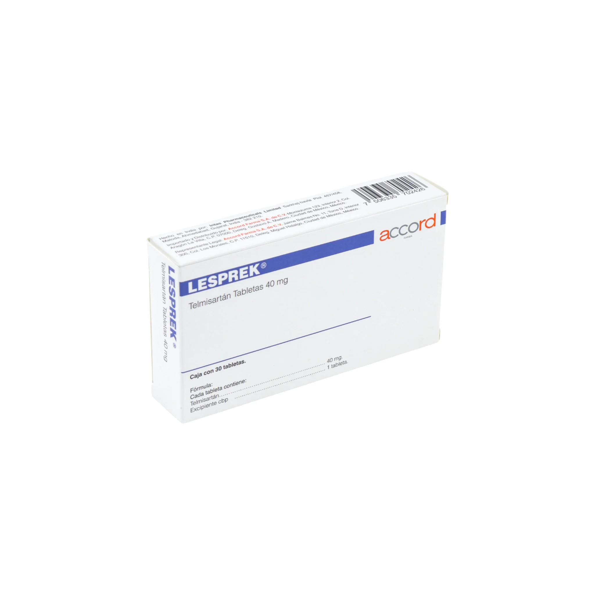 Lesprek Telmisartán 40 mg, 30 tabletas - Image 2