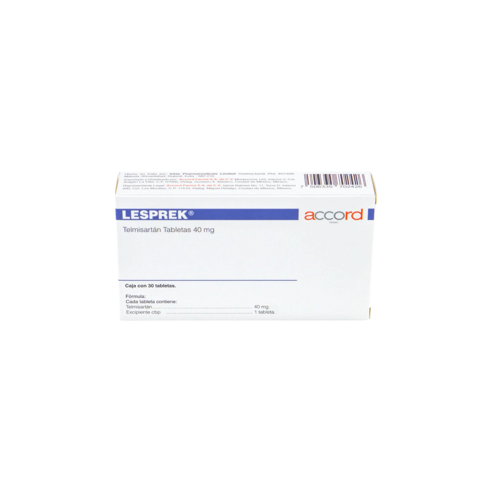 Lesprek Telmisartán 40 mg, 30 tabletas - Image 3