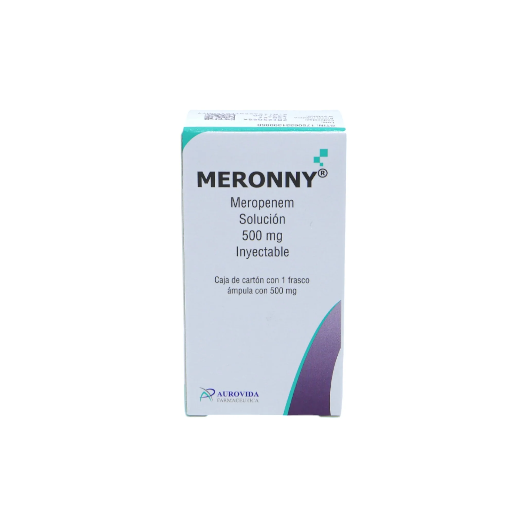 Meronny Meropenem solución 500 mg, frasco ámpula