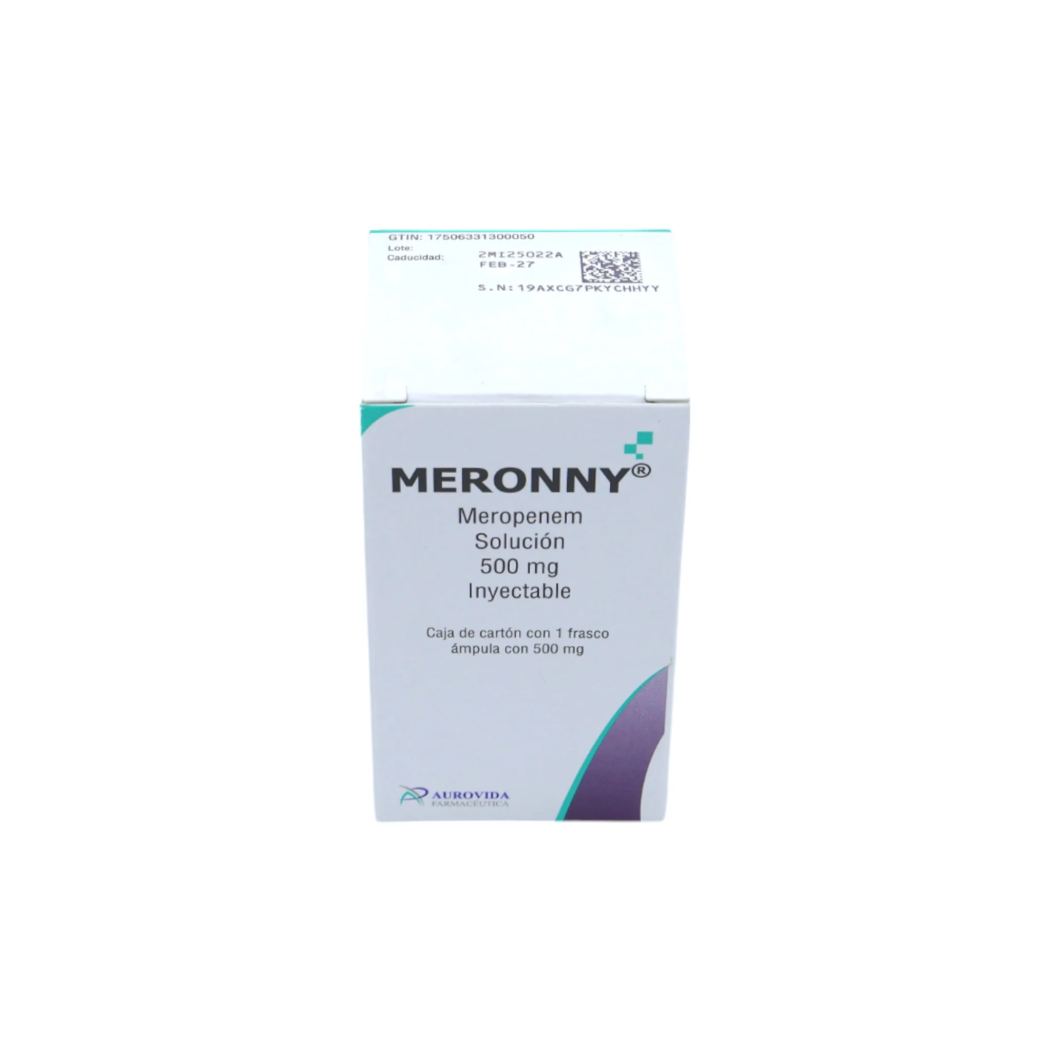 Meronny Meropenem solución 500 mg, frasco ámpula - Image 3