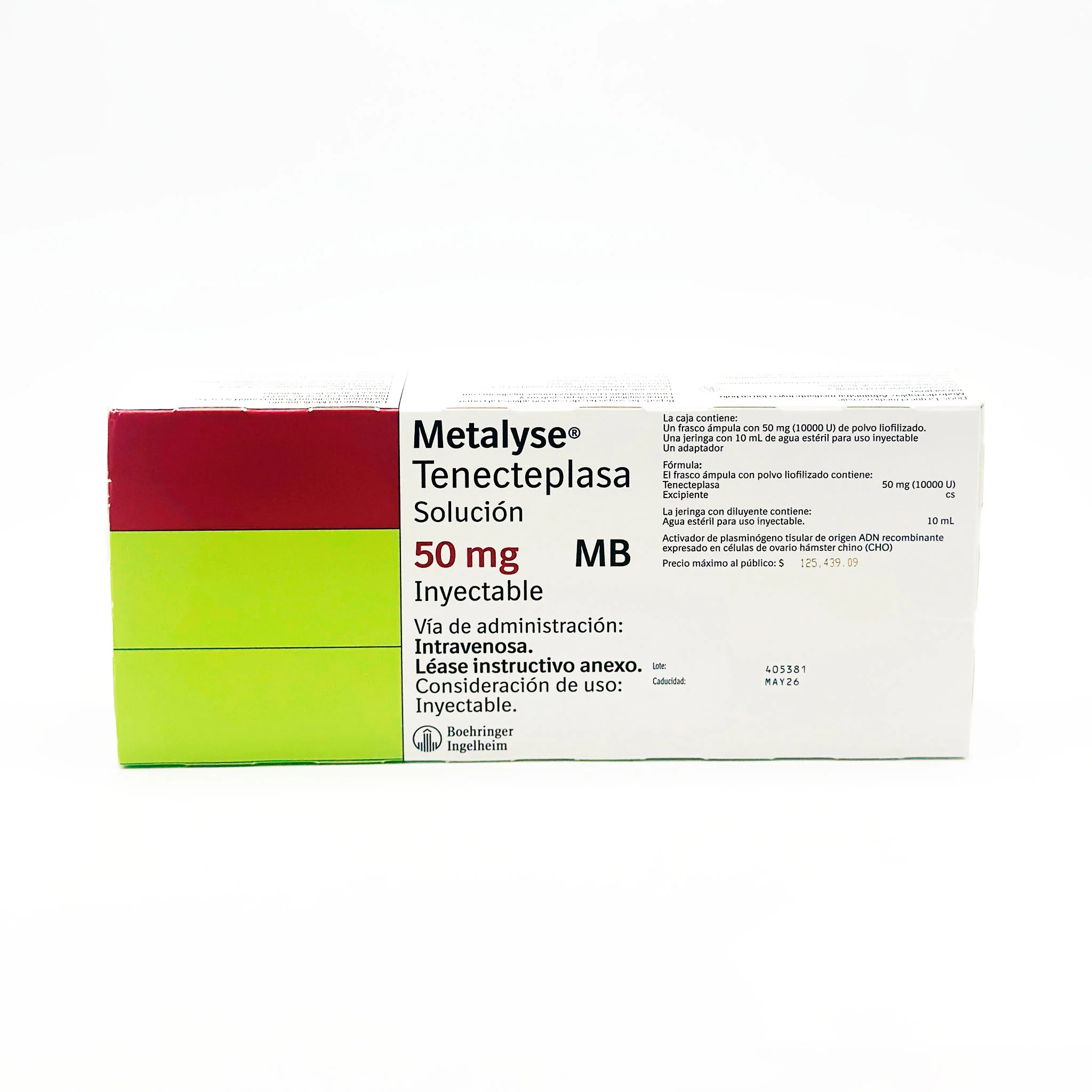 Metalyse Tenecteplasa 50 mg, Solución