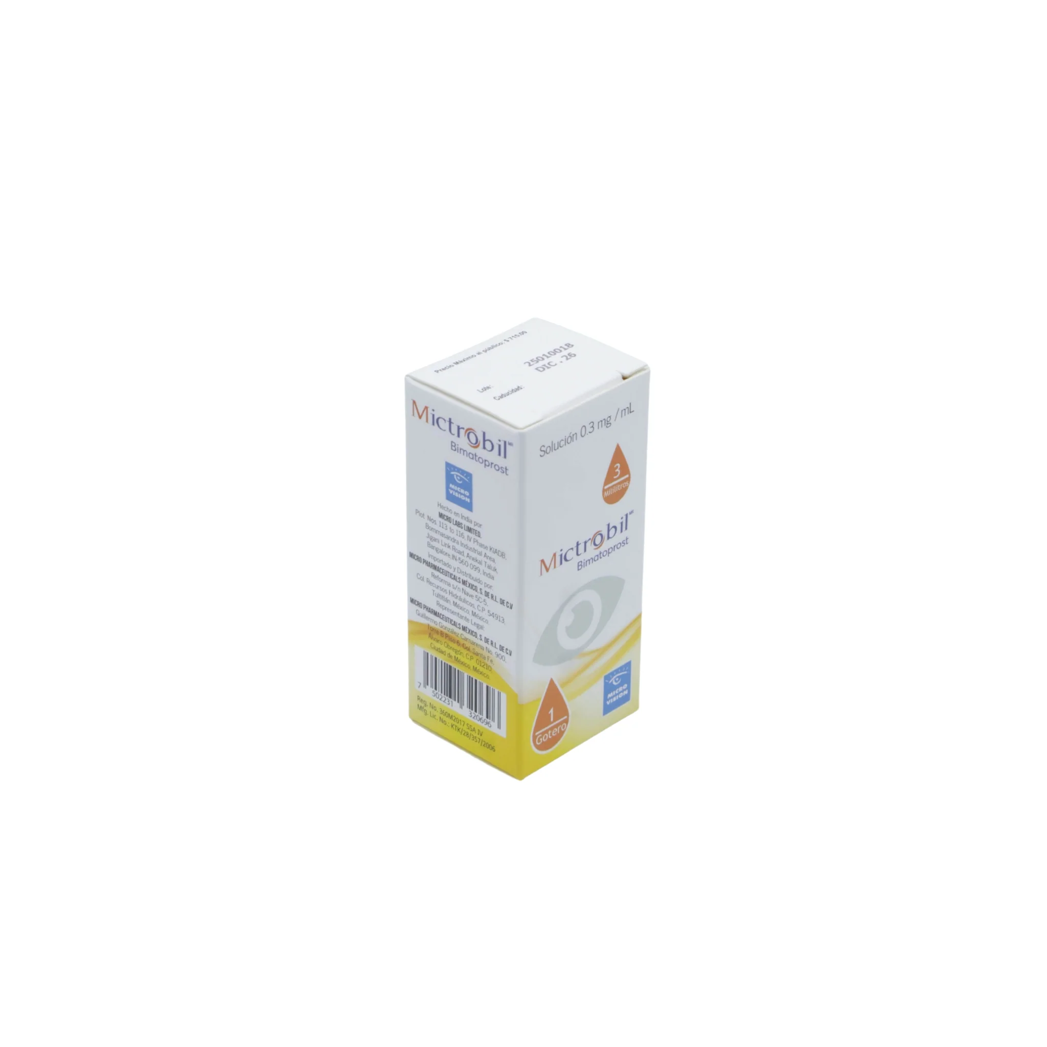 Mictrobil Bimatoprost 0.3 mg/mL, Solución oftálmica - Image 2