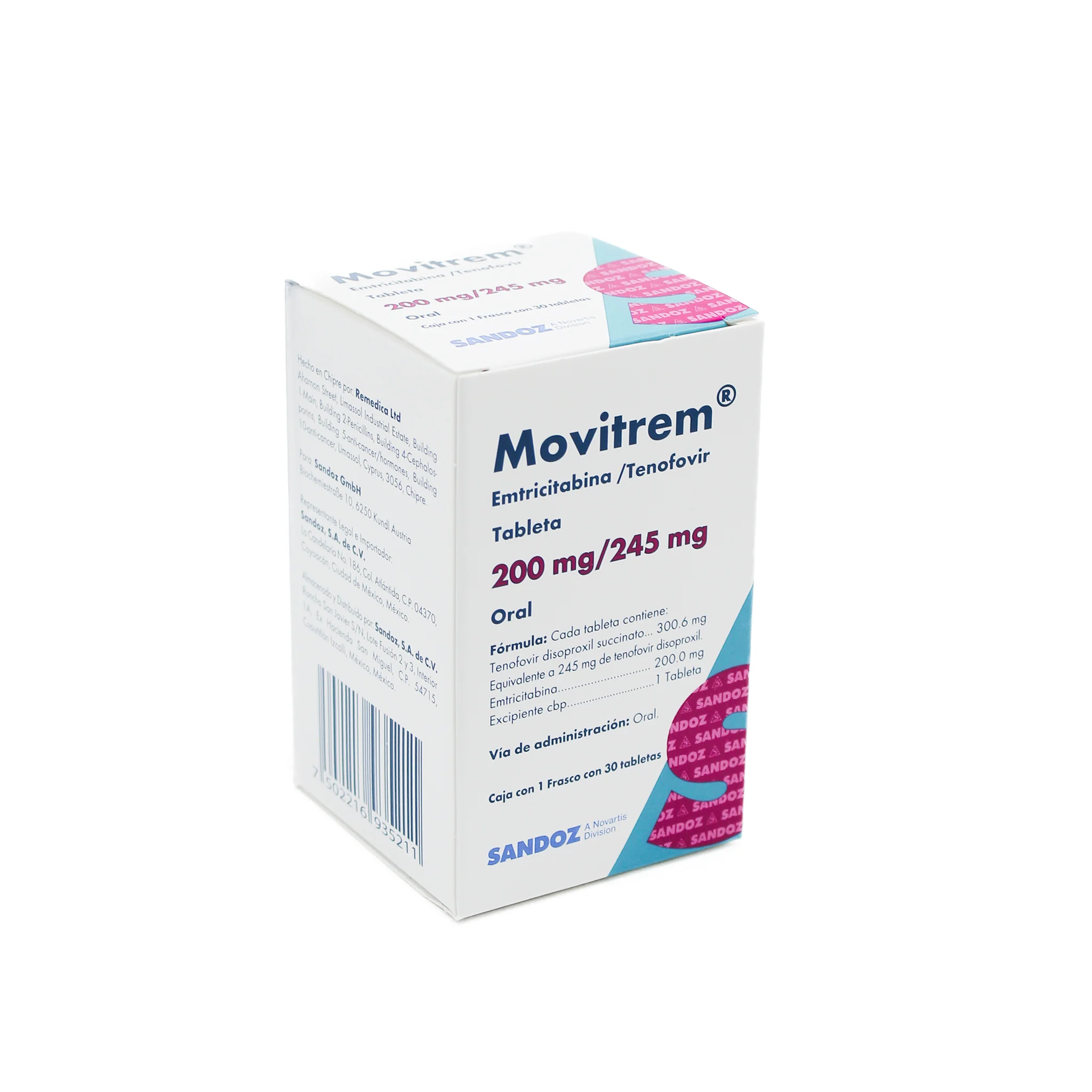 Movitrem 200 mg / 245 mg Caja con 30 Tabletas - Image 2