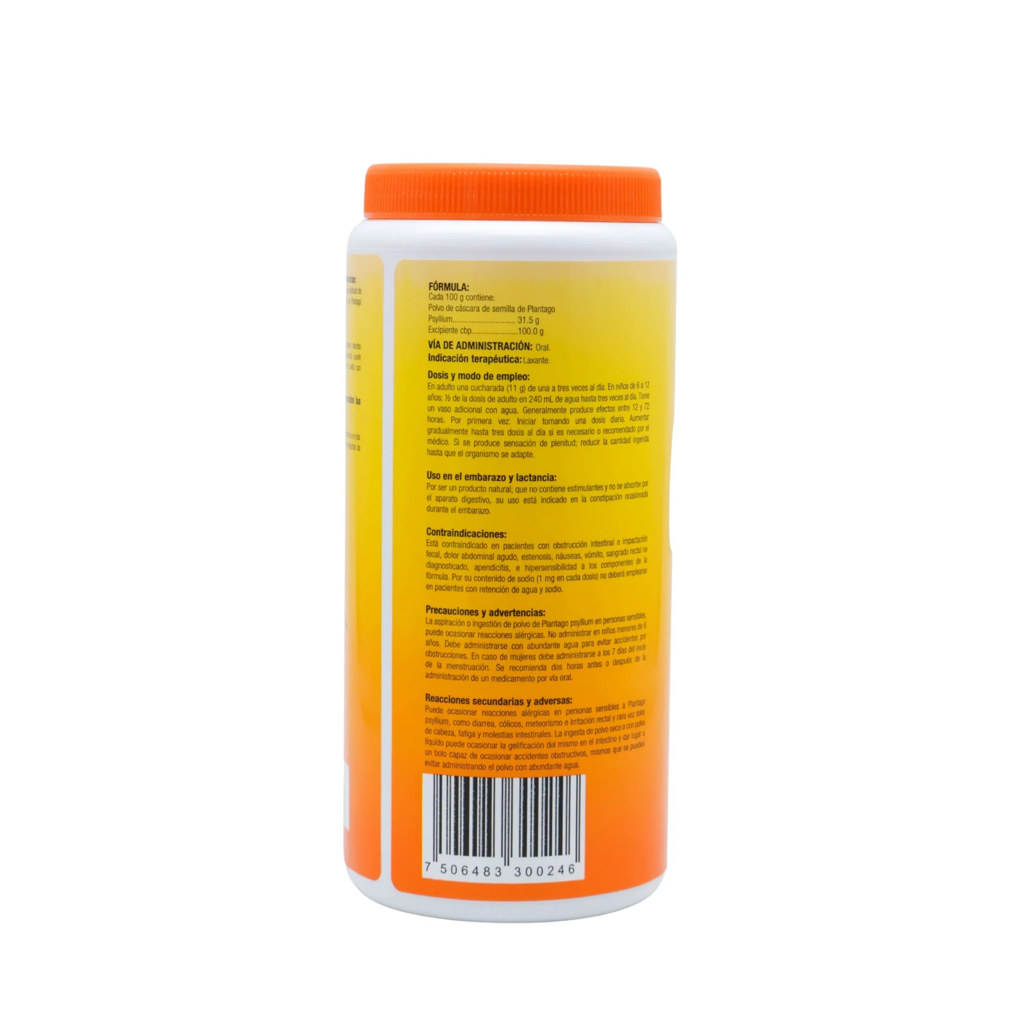 Naxar-P Plantago Psyllium Sabor Naranja, 400 g - Image 3