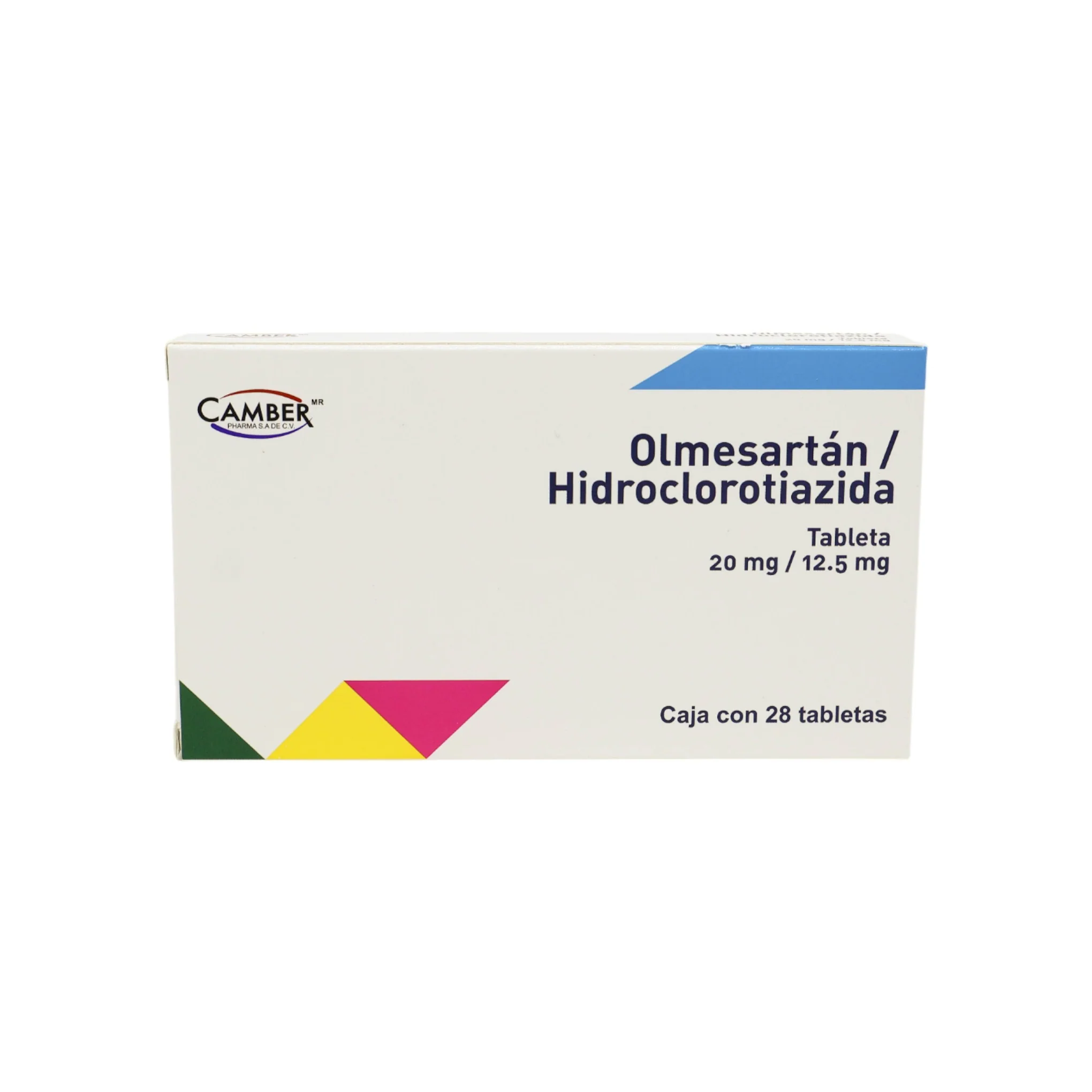 Olmesartán/Hidroclorotiazida 20 mg/12.5 mg, 28 tabletas