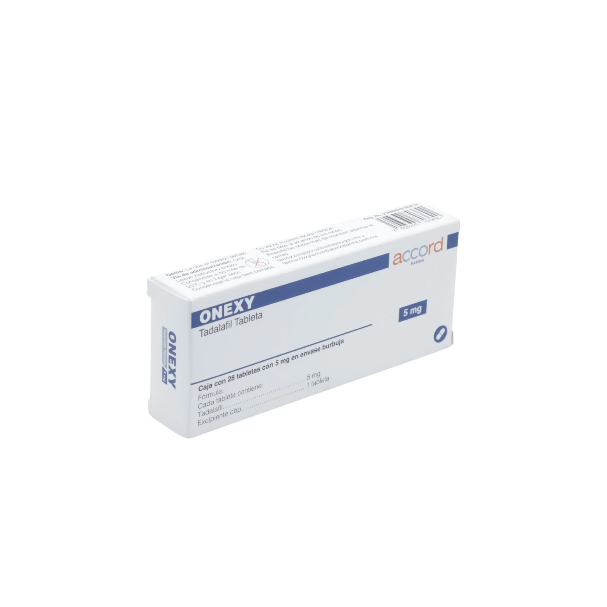Onexy Tadalafil 5 mg, Caja con 28 tabletas en envase burbuja - Image 2
