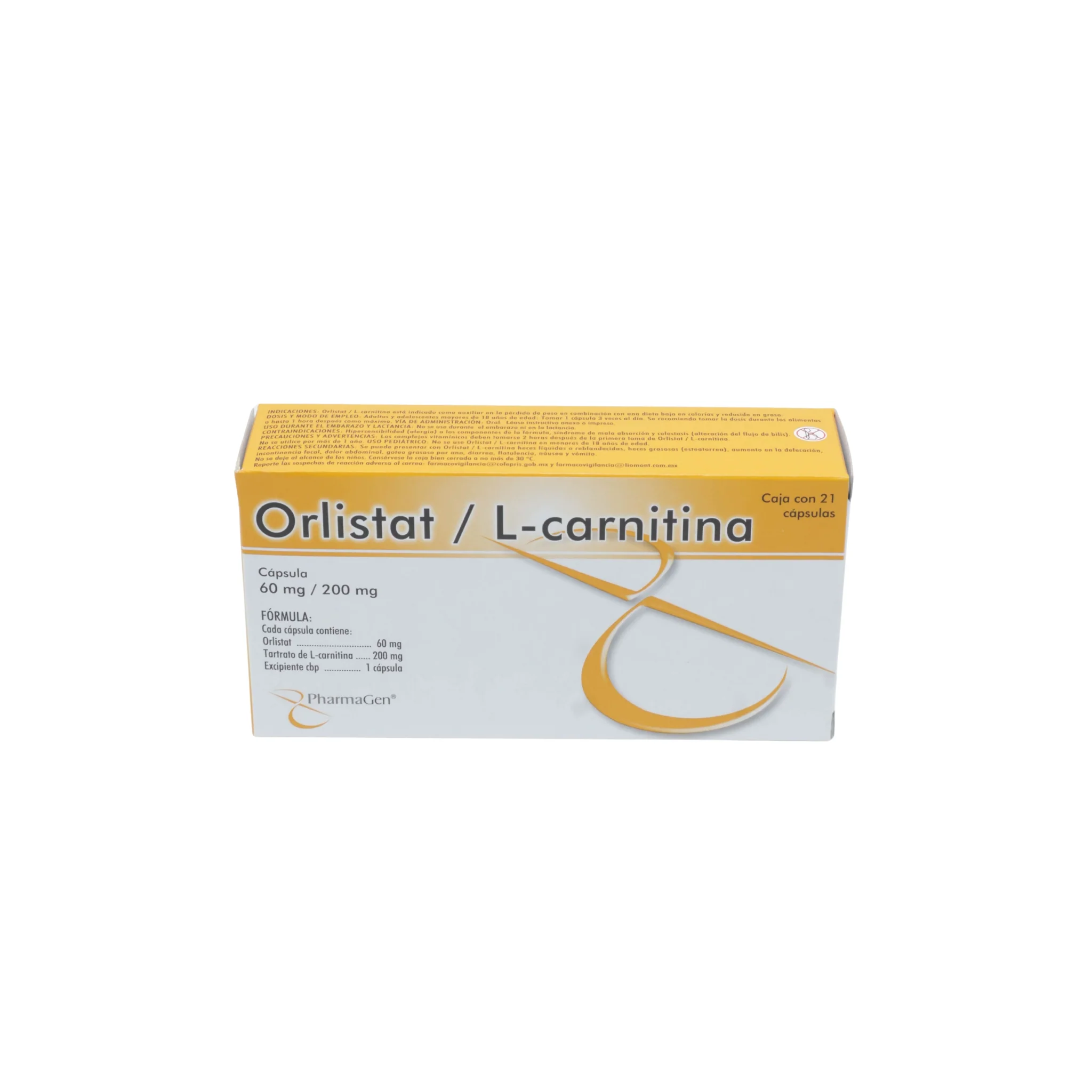 Orlistat / L-Carnitina 60 mg / 200 mg, Caja con 21 cápsulas - Image 3