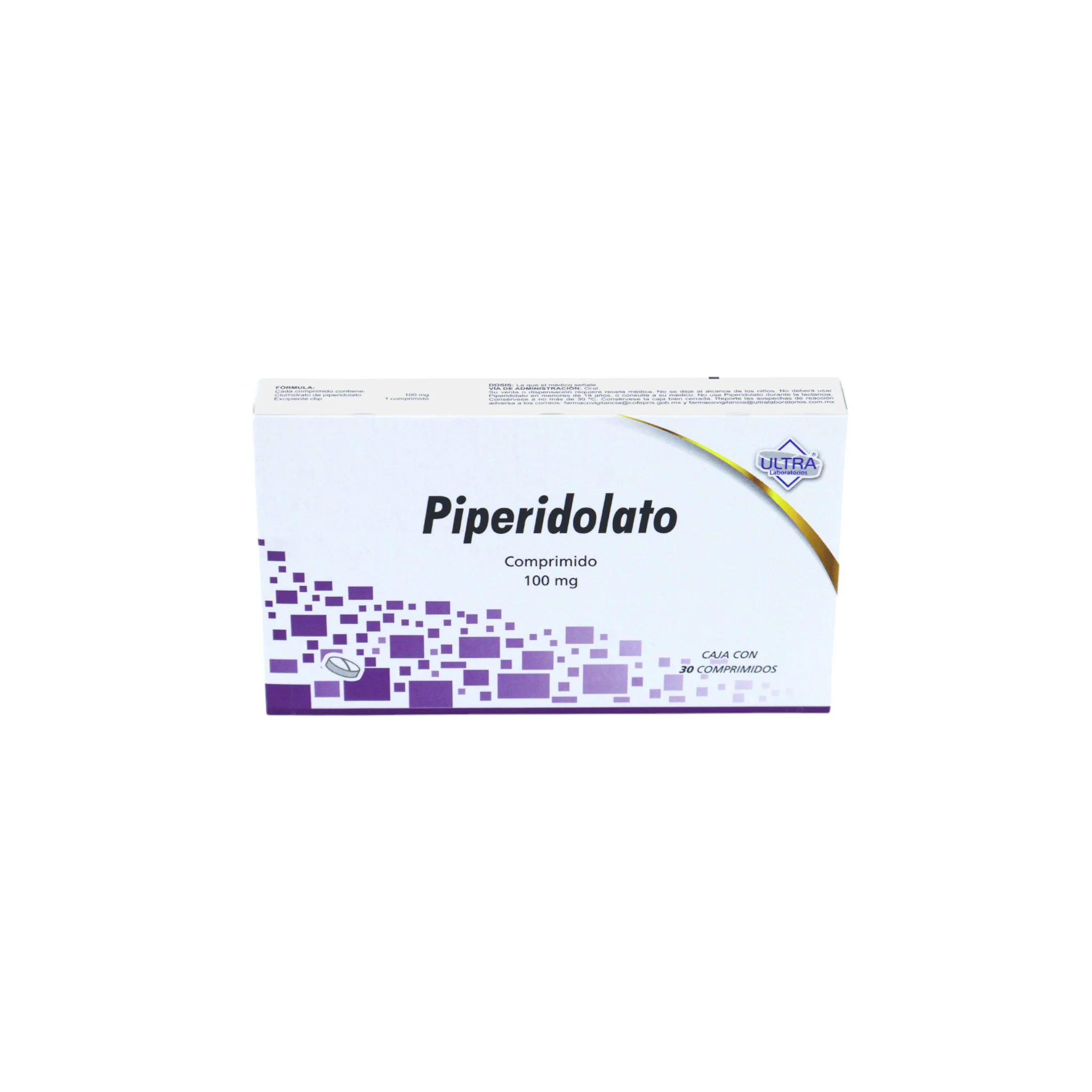 Piperidolato 100 mg, caja con 30 comprimidos - Image 3