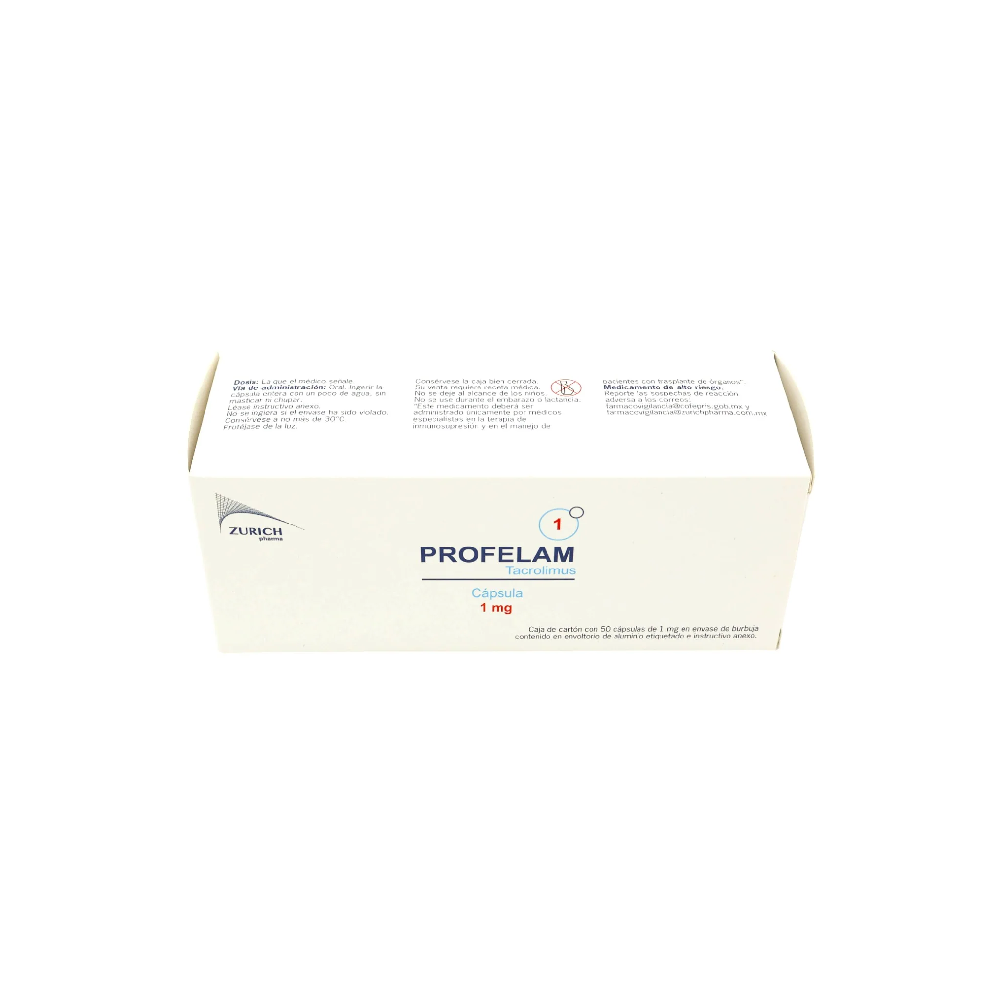 Profelam Tacrolimus 1 mg, 50 Cápsulas - Image 3