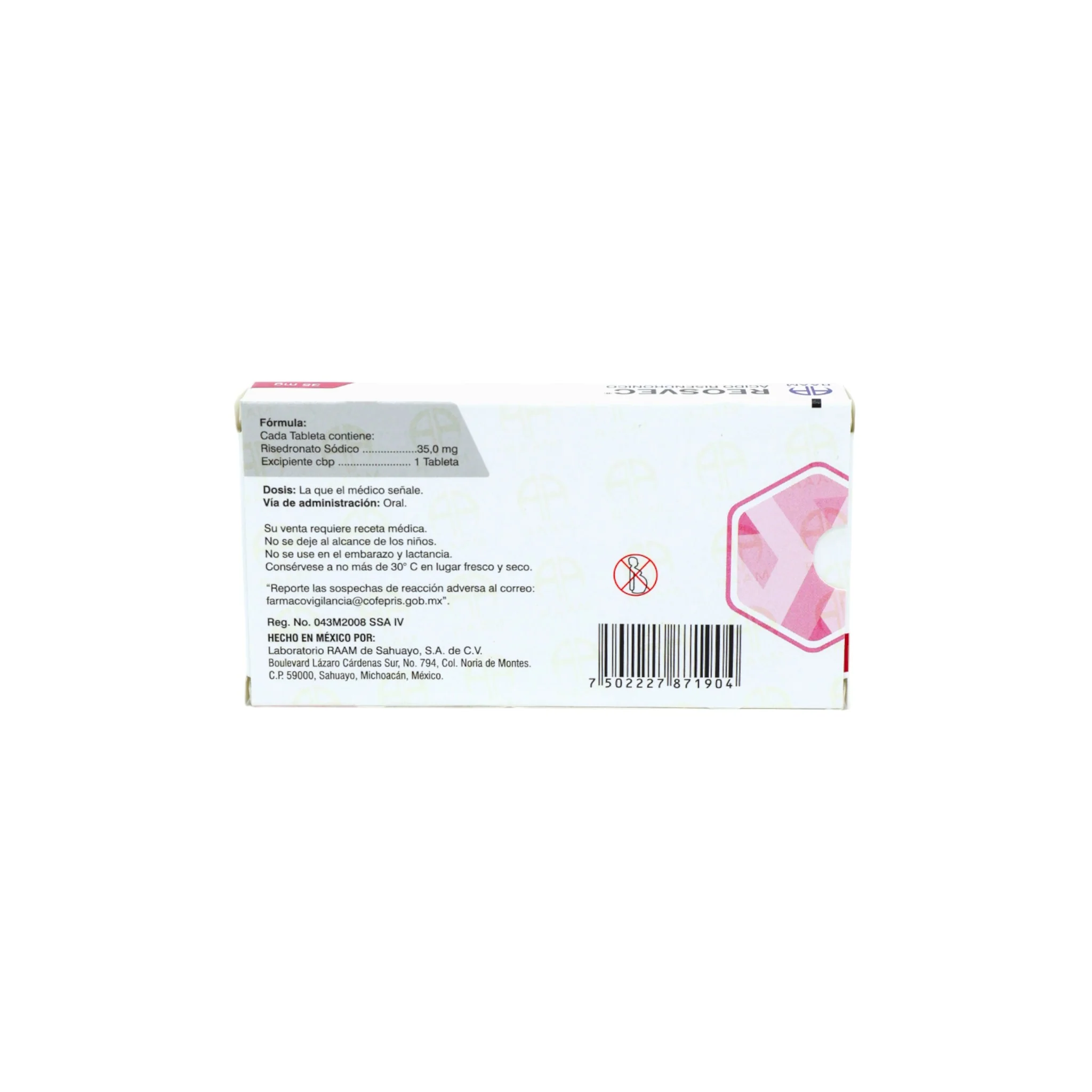 Reosvec Ácido Risedrónico 35 mg, 4 Tabletas - Image 4