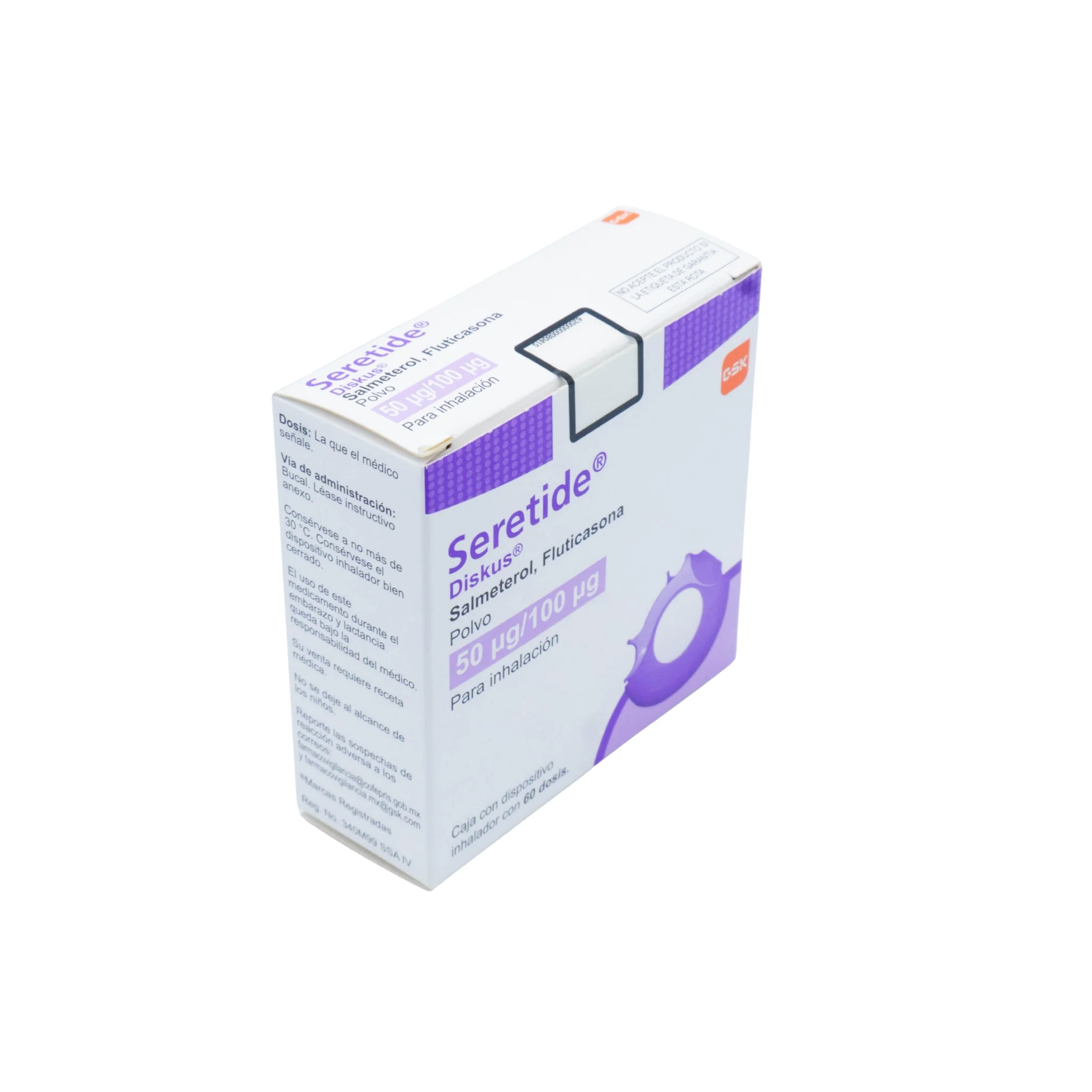 Seretide Diskus Salmeterol Fluticasona 50 mcg/100 mcg, Polvo - Image 2