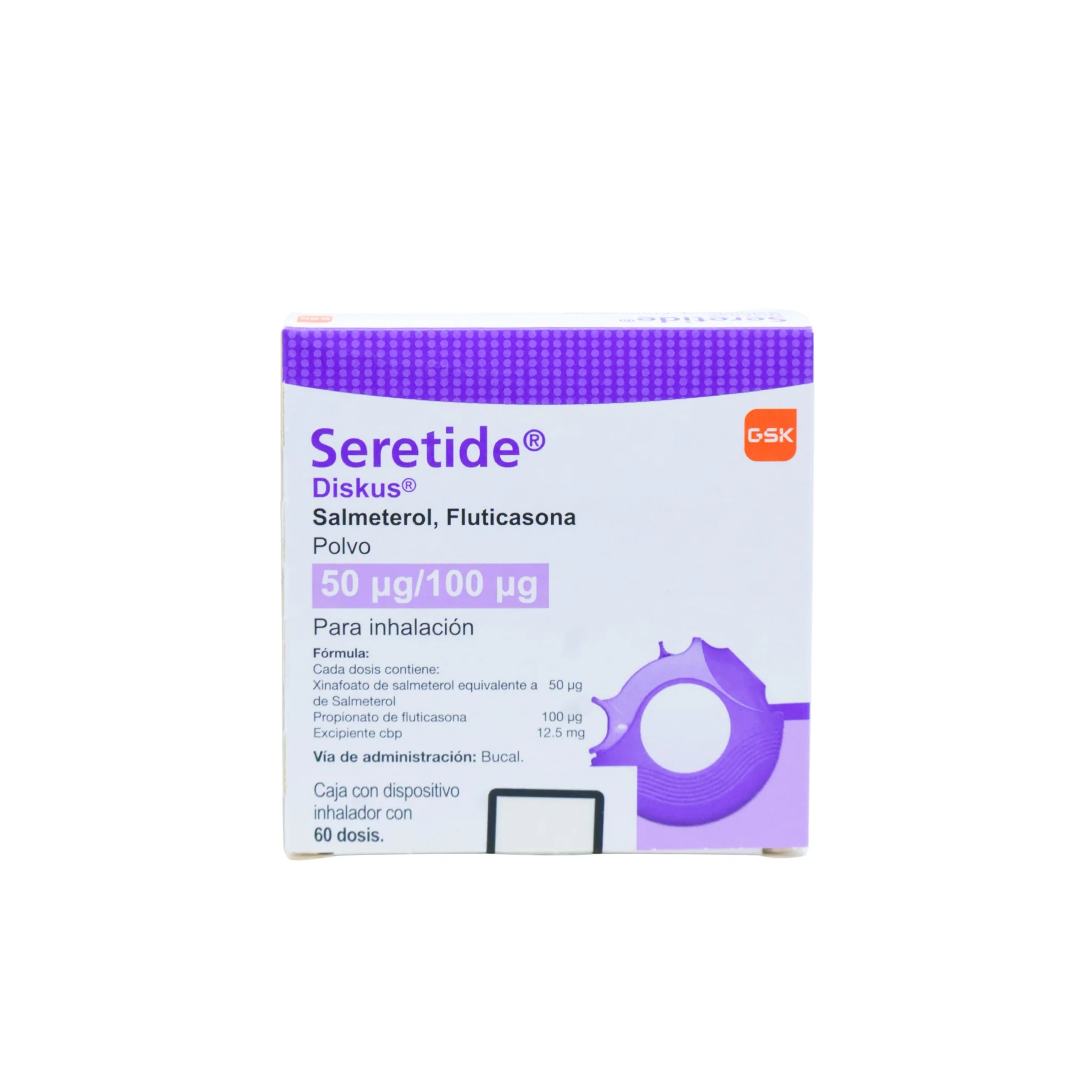 Seretide Diskus Salmeterol Fluticasona 50 mcg/100 mcg, Polvo - Image 4