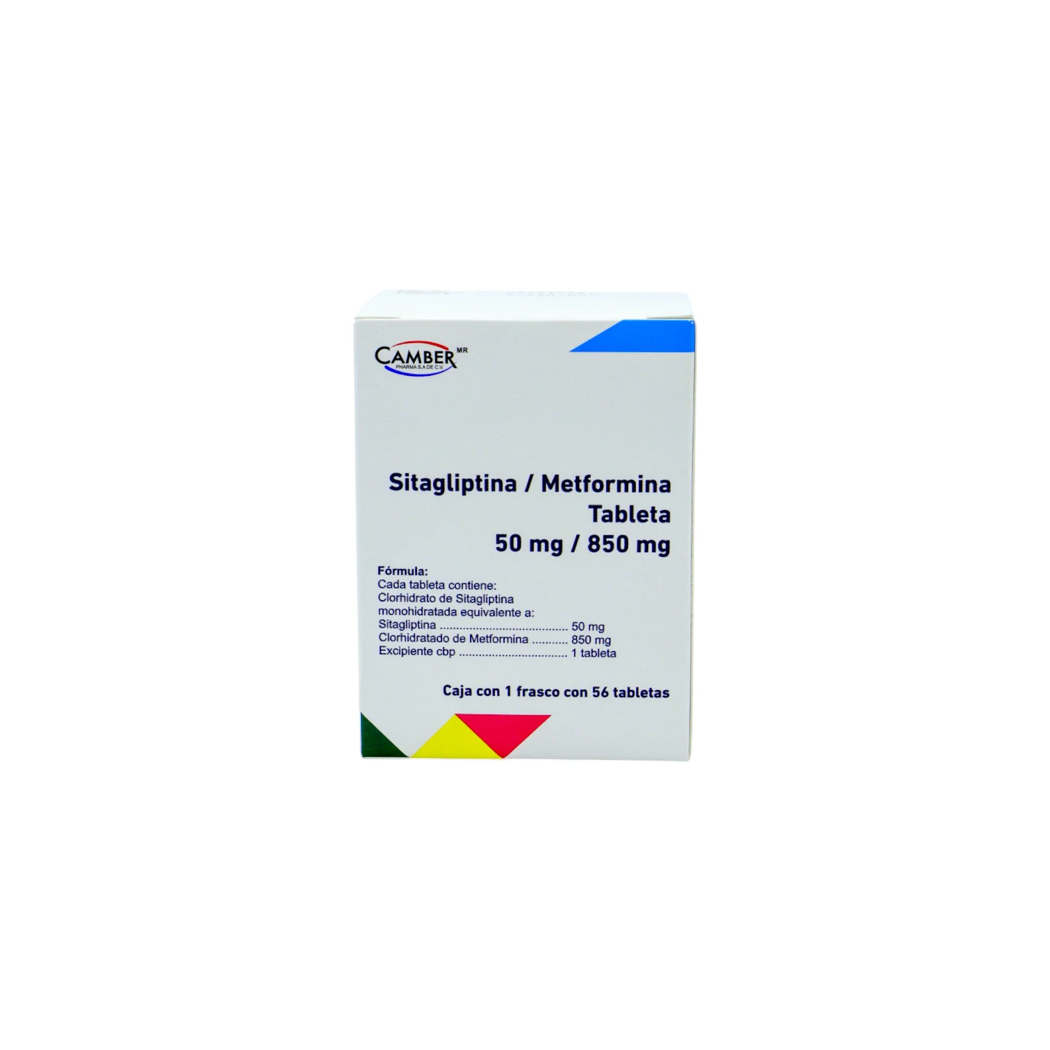 Sitagliptina/Metformina 50 mg/850 mg, 56 tabletas - Image 4