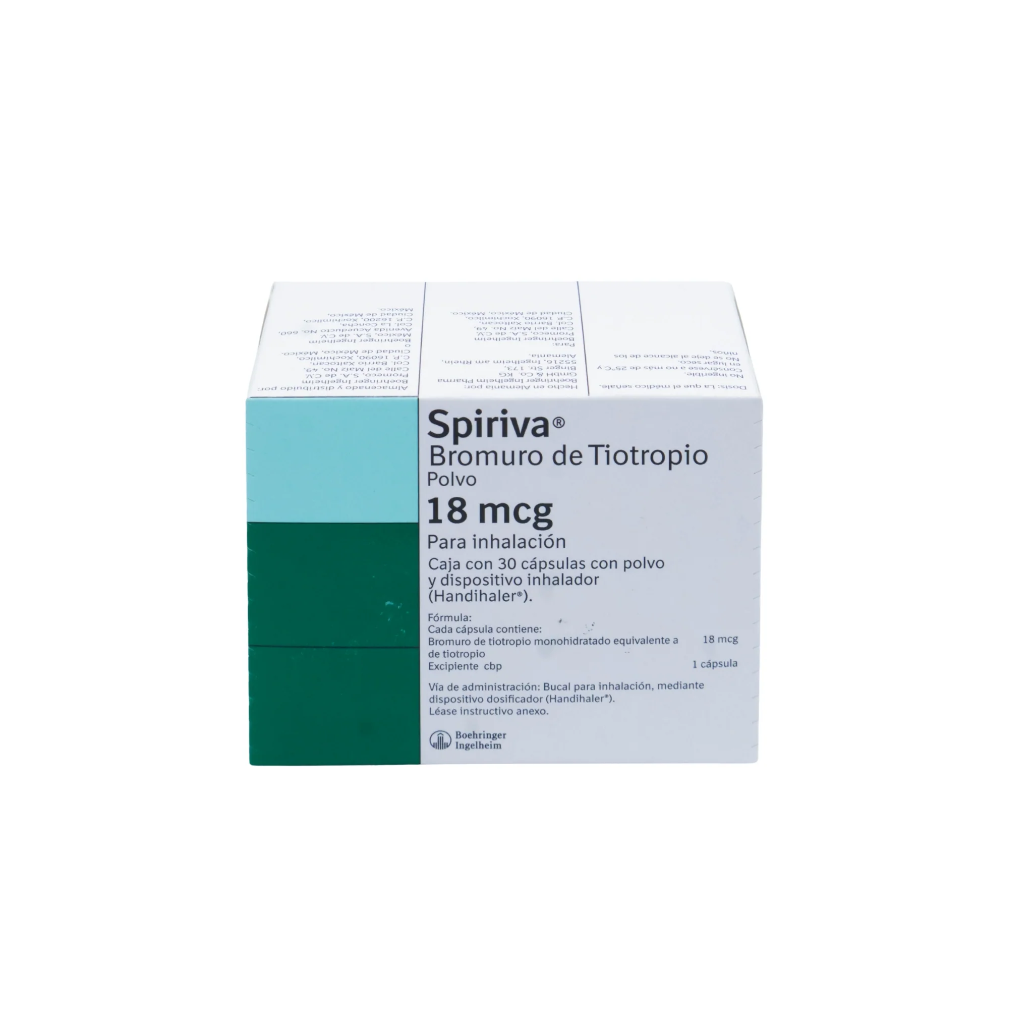 Spiriva Bromuro de Tiotropio 18 mcg, Caja con 30 cápsulas con polvo para inhalación y dispositivo inhalador - Image 3
