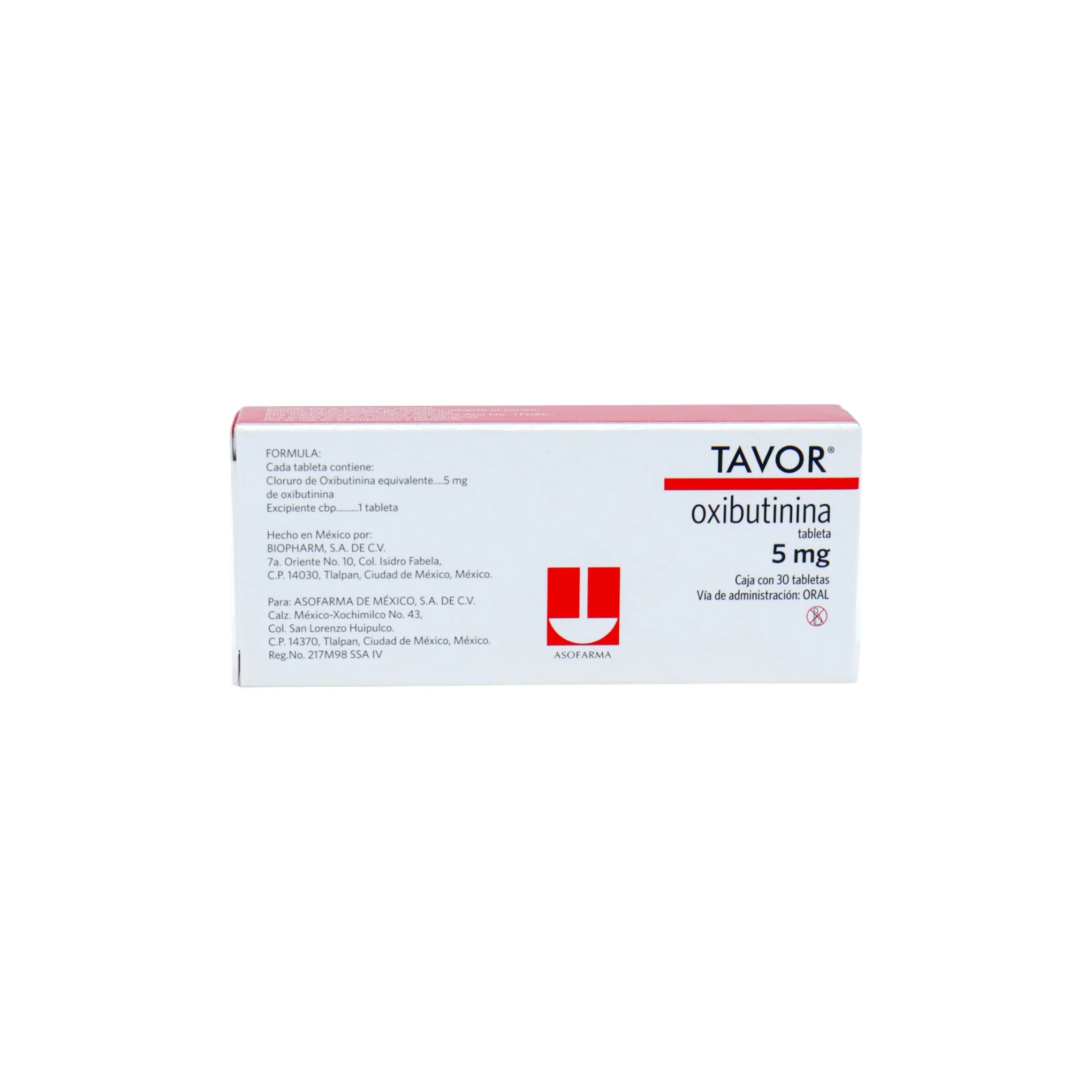 Tavor Oxibutinina 5 mg, 30 tabletas - Image 4