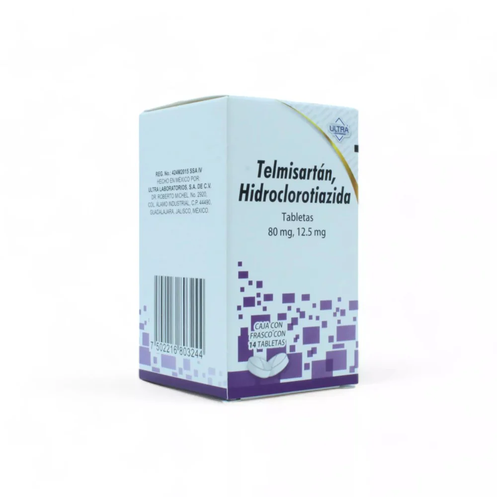 Telmisartán, Hidroclorotiazida de 80mg/12.5mg Caja C/14 - Image 3