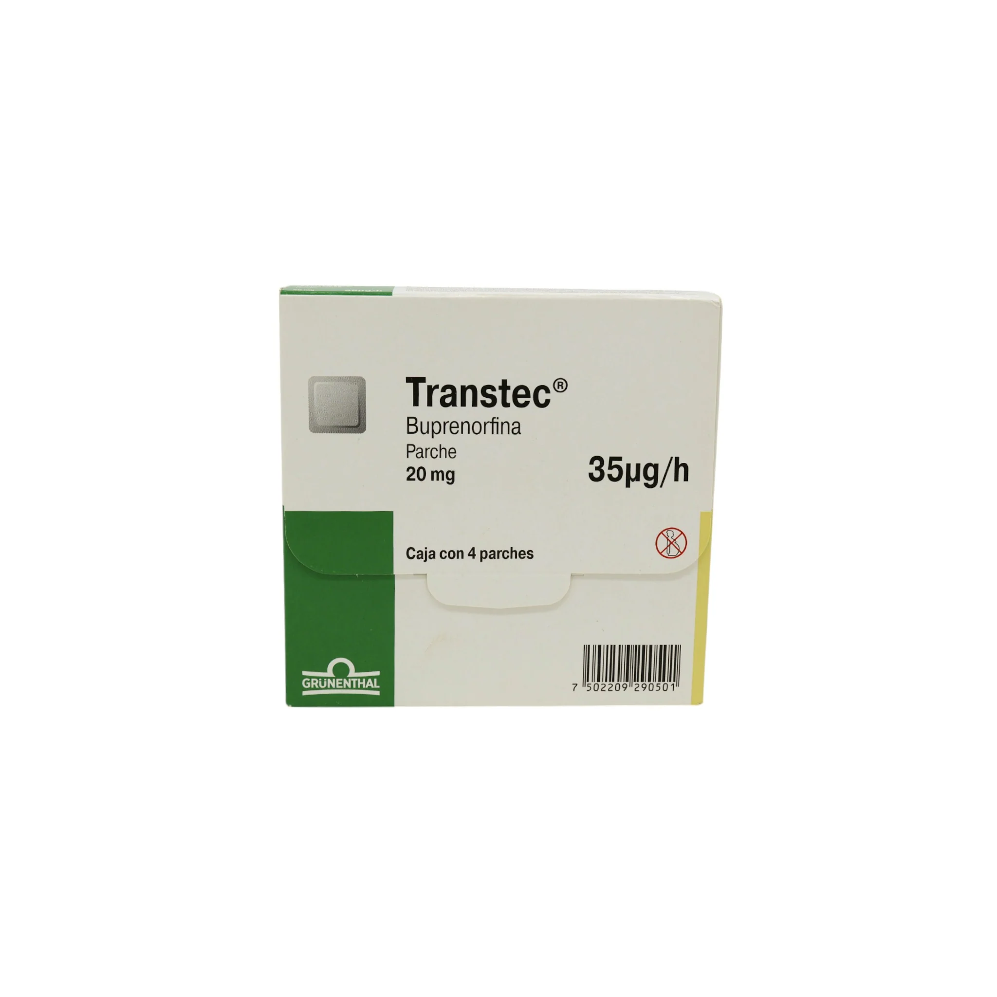 Transtec 20 mg Caja con 4 parches