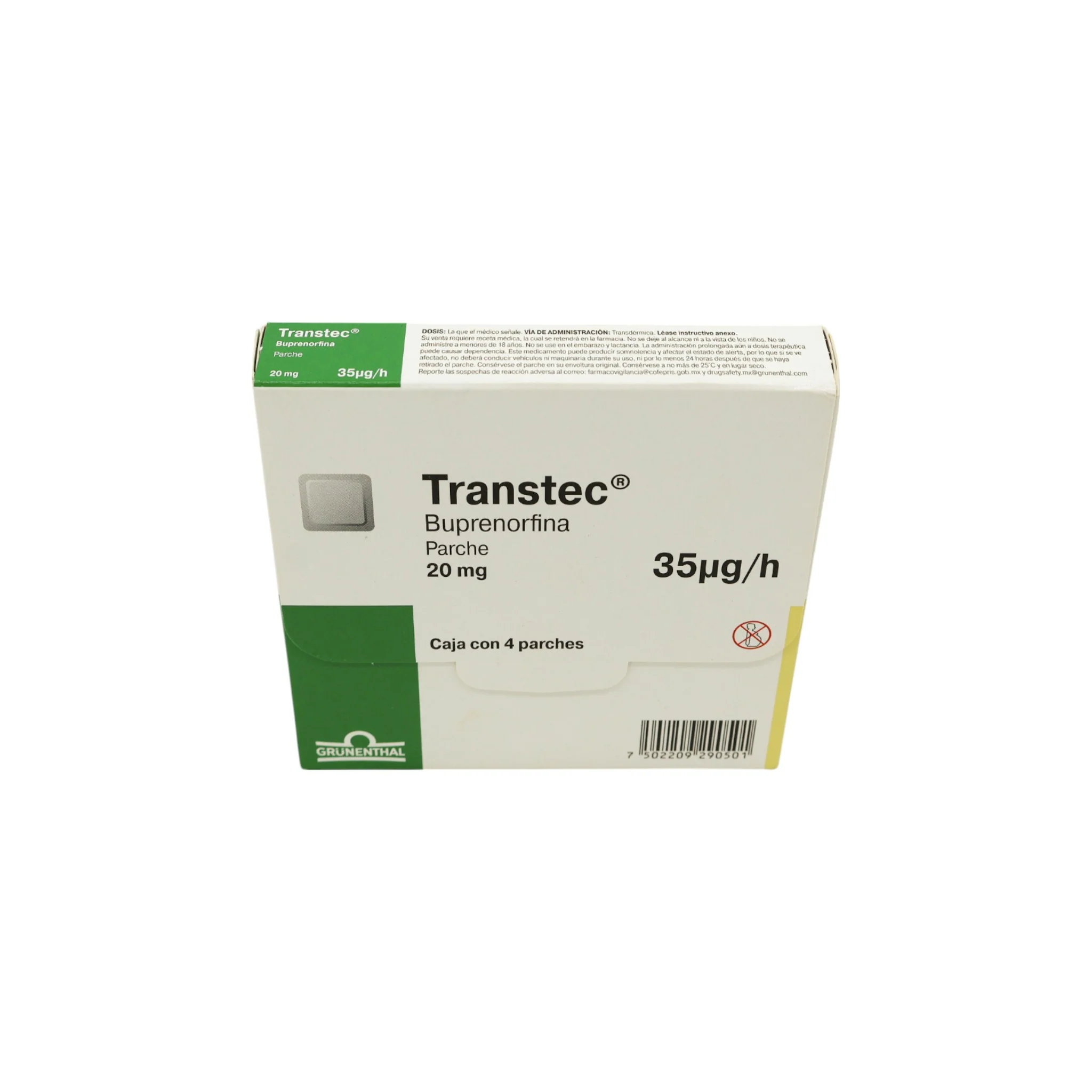 Transtec 20 mg Caja con 4 parches - Image 3